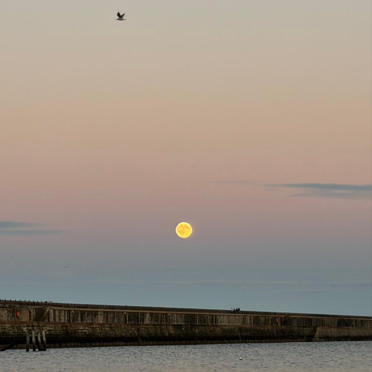 The Moon over North Tyneside, United Kingdom — full moon, Lunar Day 17