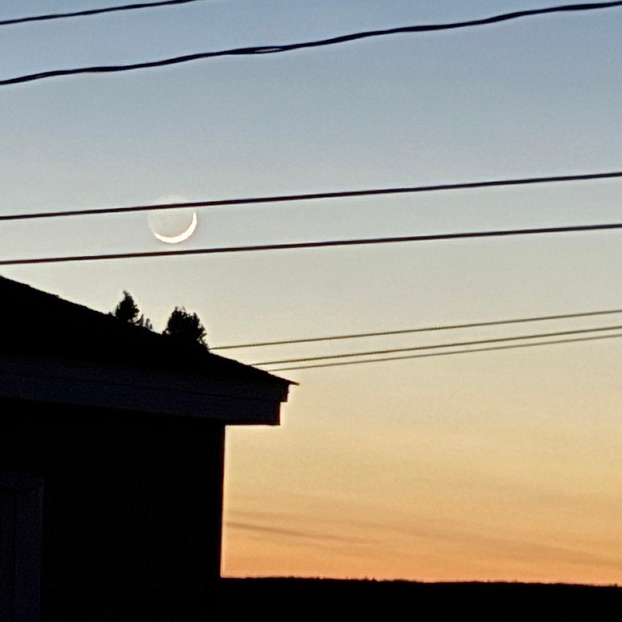 The Moon over Nemaska, Canada — new moon, Lunar Day 2