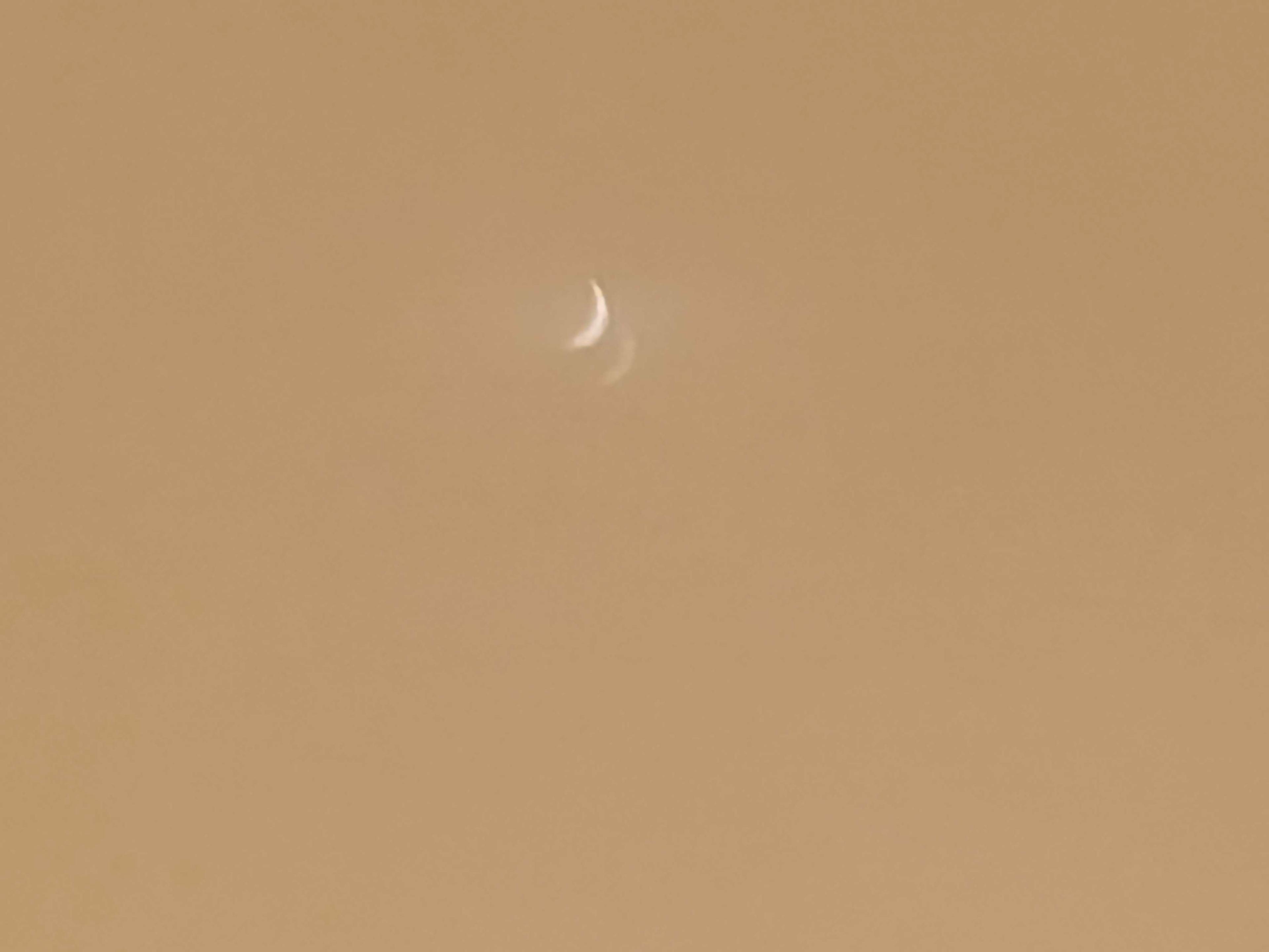 The Moon over Englewood, United States — first quarter, Lunar Day 8