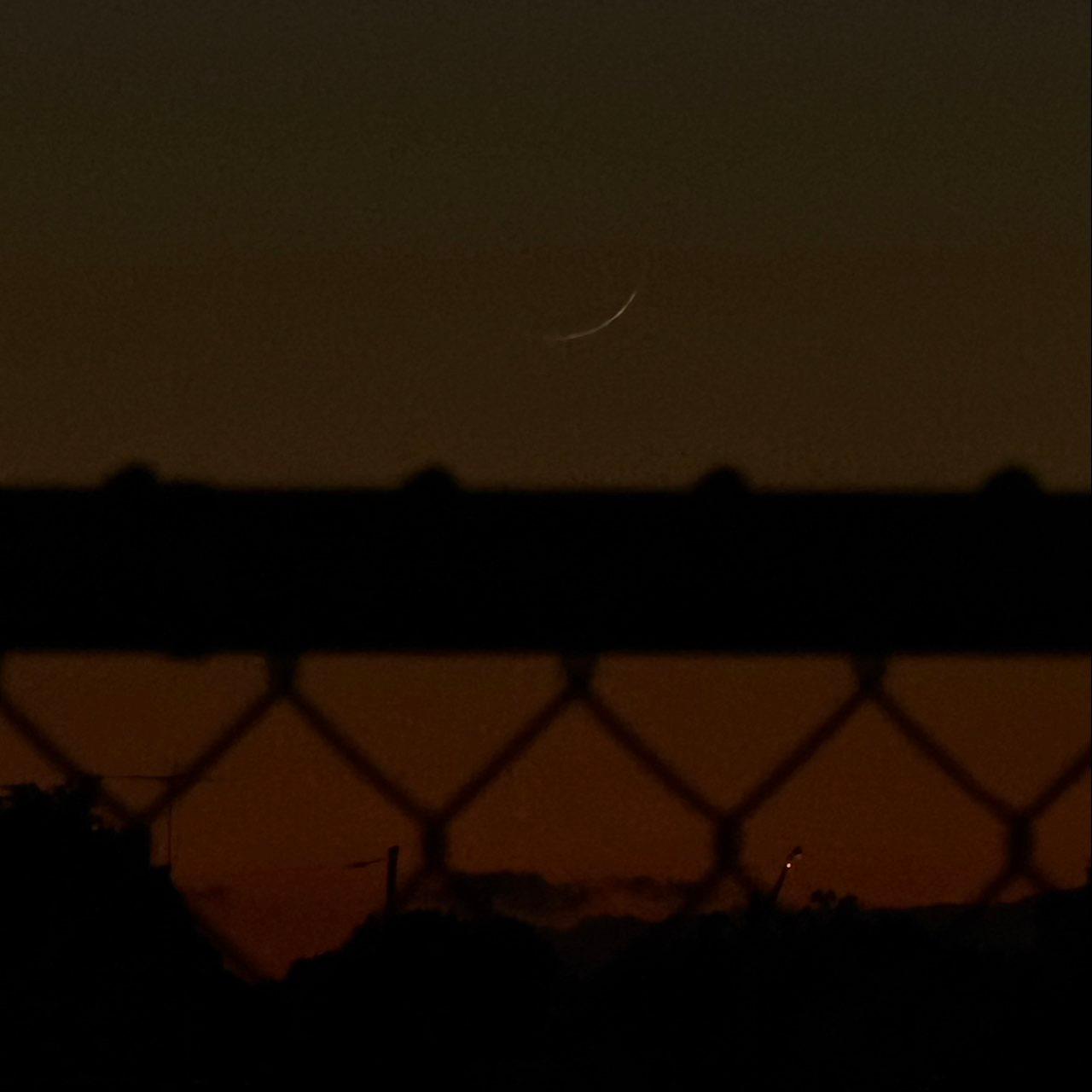 The Moon over Dundalk, United States — new moon, Lunar Day 2