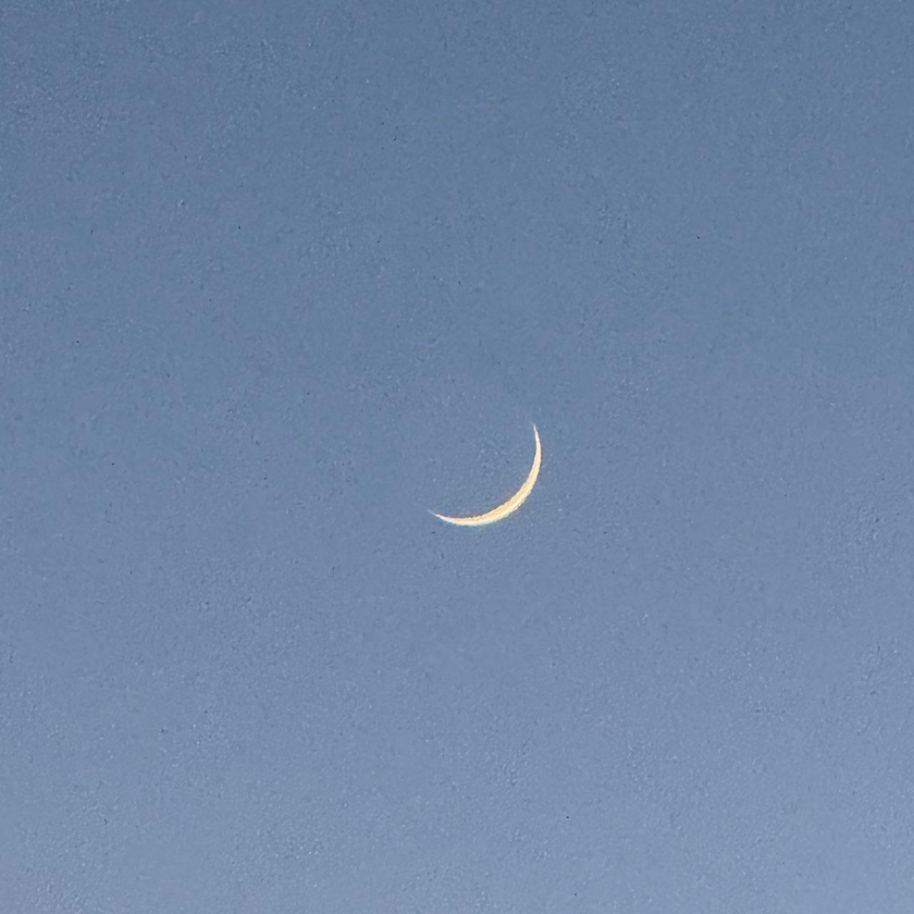 The Moon over Webster Groves, United States — waxing crescent, Lunar Day 3
