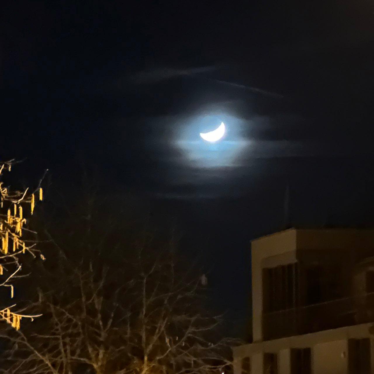 The Moon over Zürich, Switzerland — first quarter, Lunar Day 6