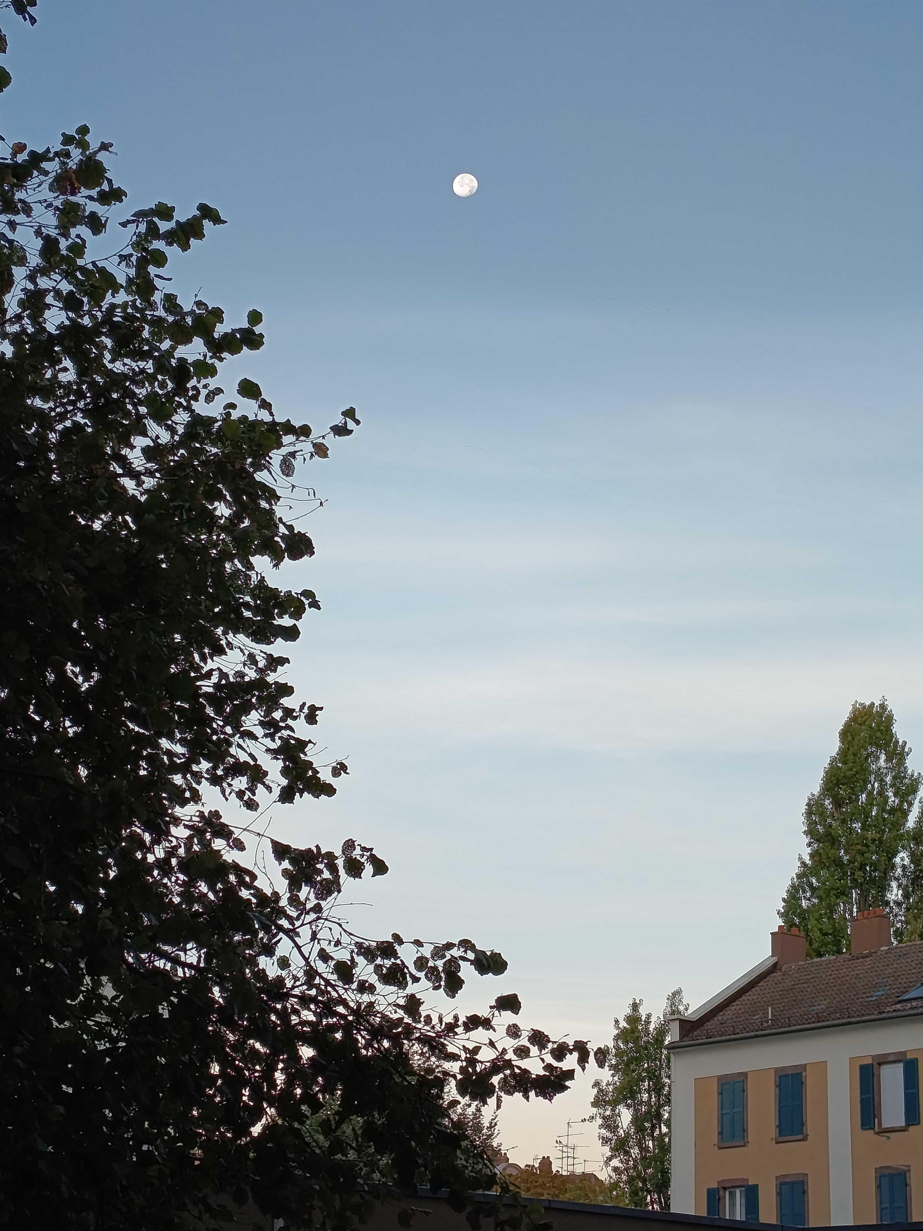 The Moon over Mulhouse, France — waning gibbous, Lunar Day 19