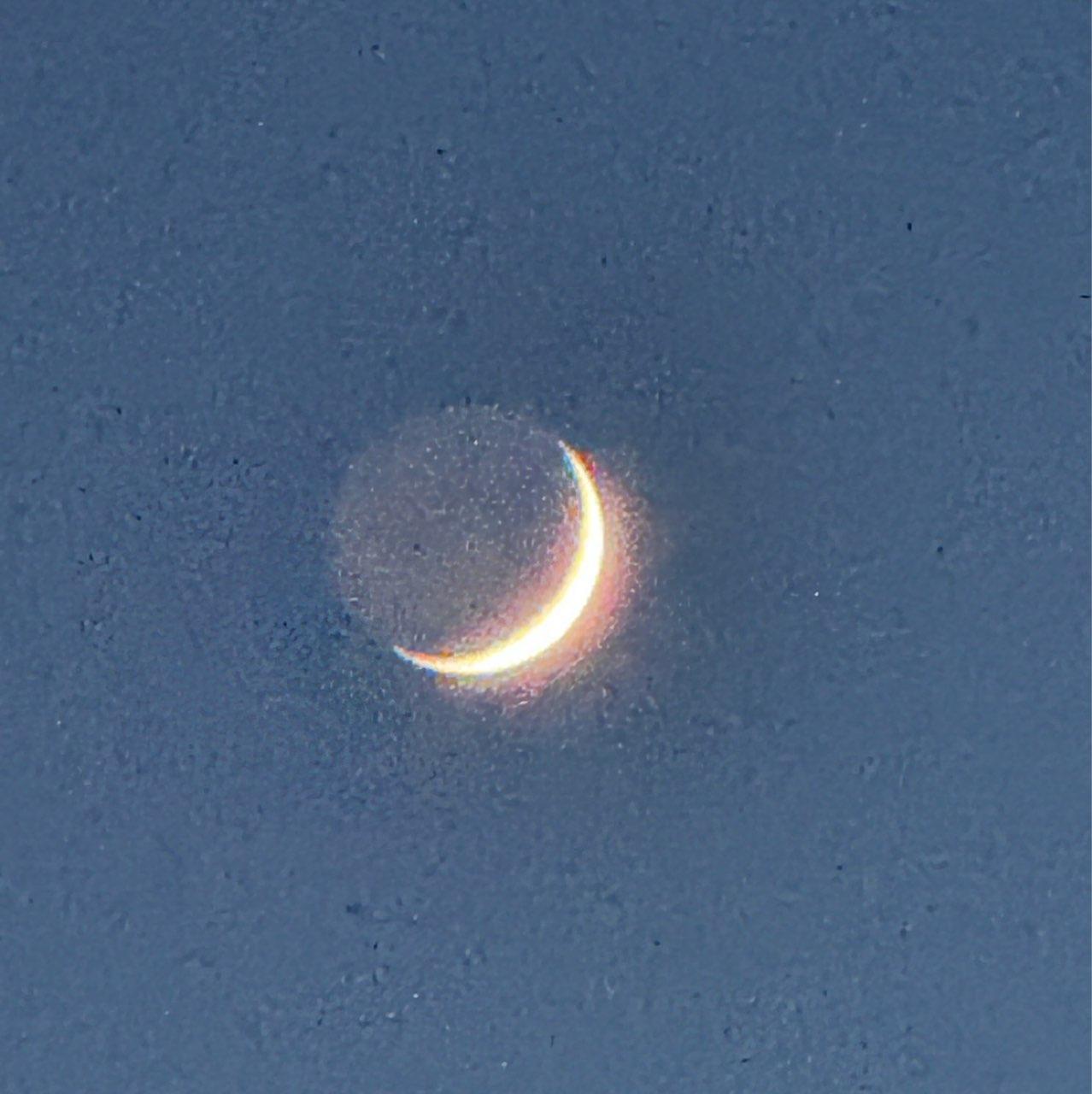 The Moon over Frankfurt, Germany — waxing crescent, Lunar Day 3