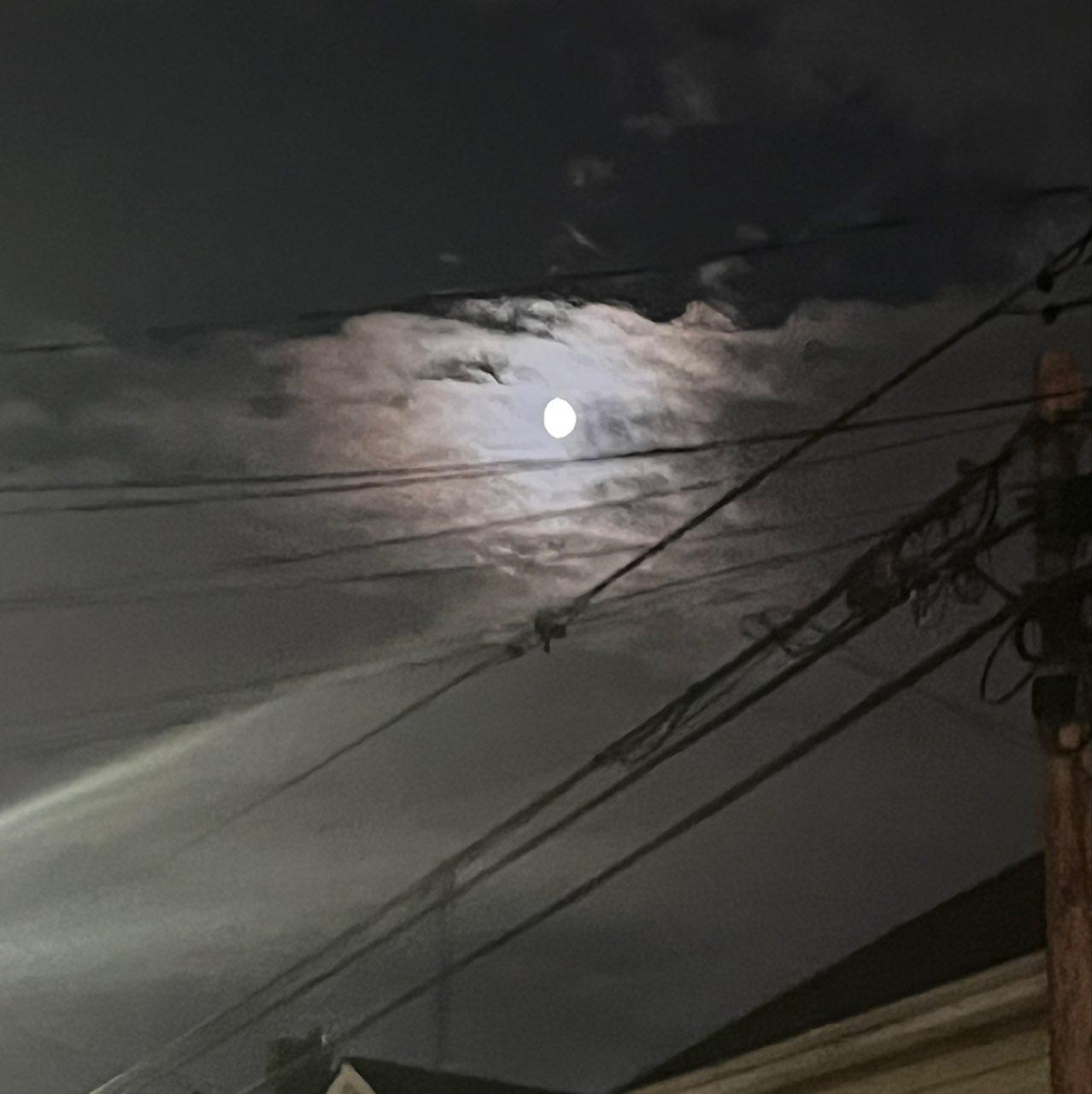 The Moon over Paterson, United States — waxing gibbous, Lunar Day 12