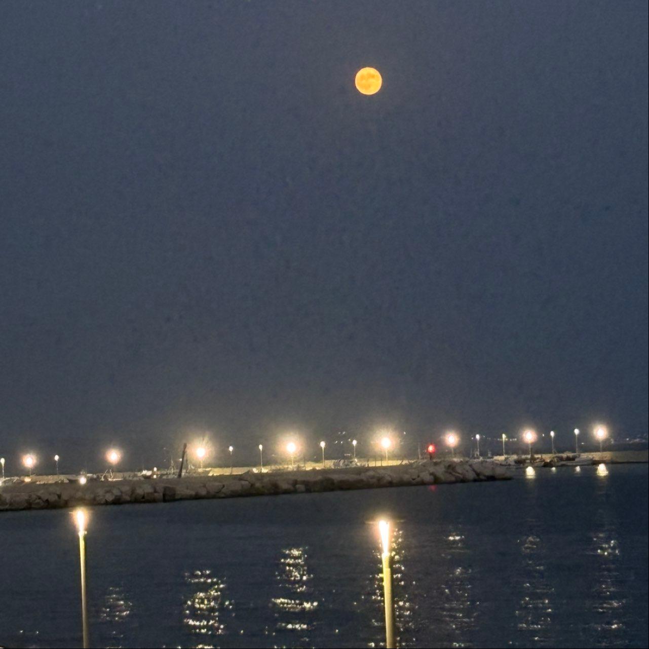 The Moon over Sciacca, Italia — full moon, Lunar Day 16