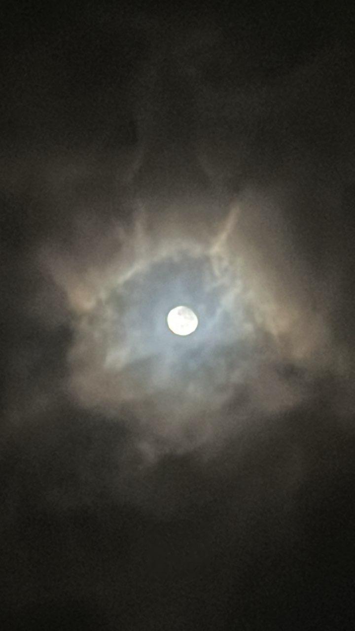 The Moon over Bogotá, Colombia — full moon, Lunar Day 14