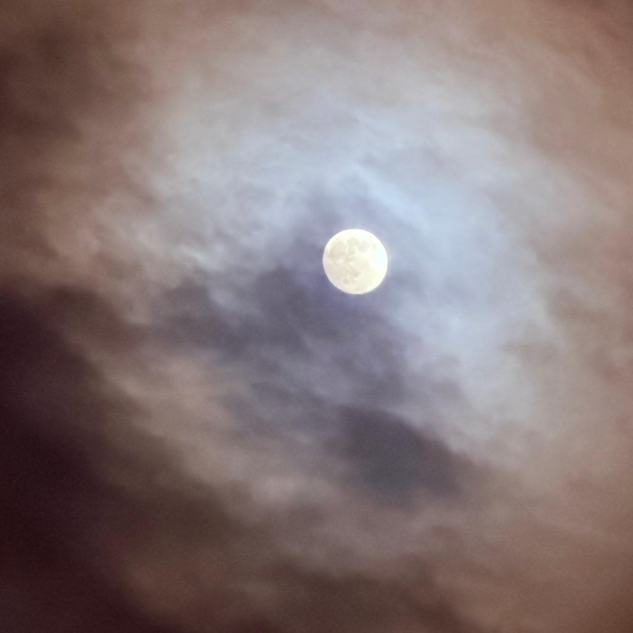 The Moon over Deva, Romania — full moon, Lunar Day 14