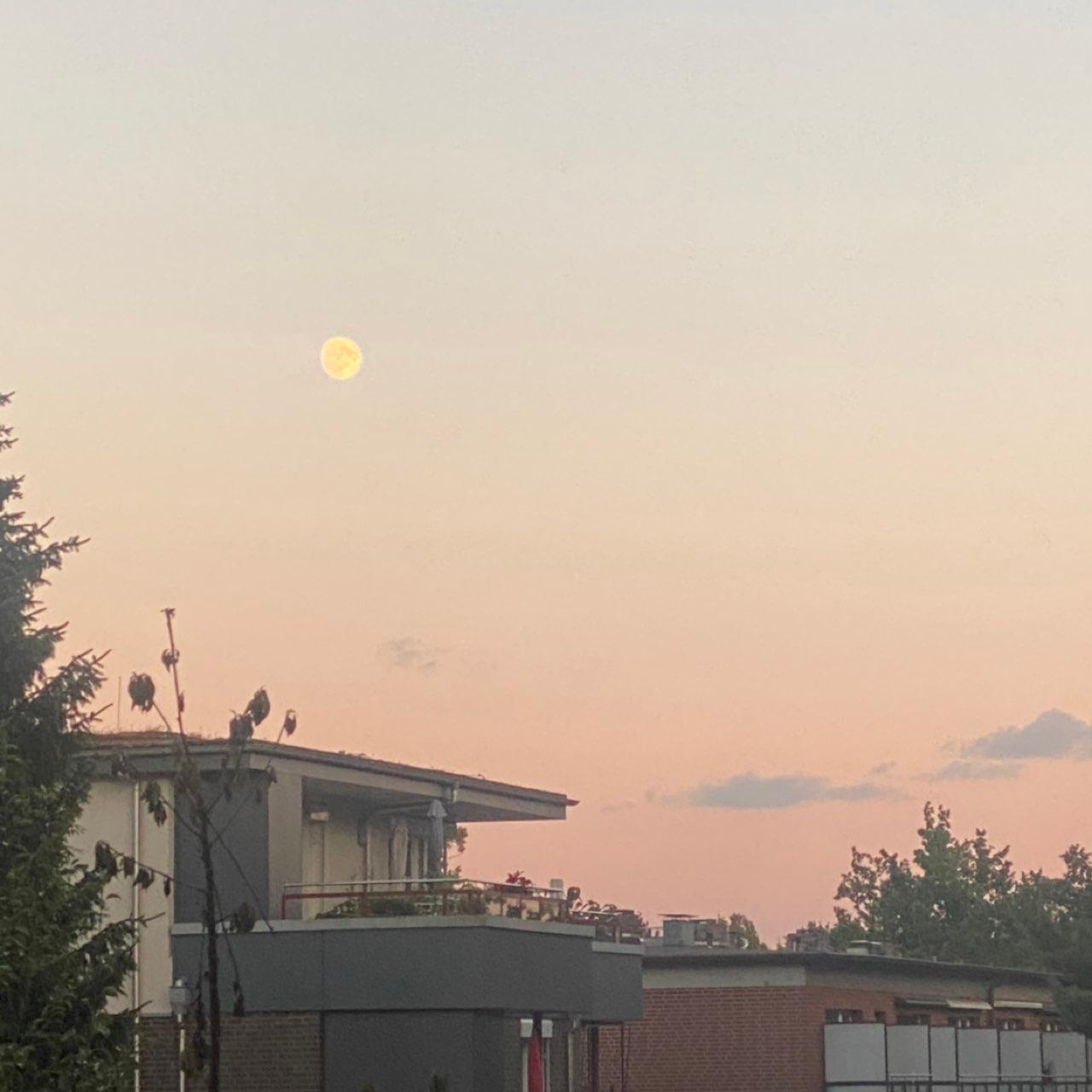 The Moon over Hamburg, Deutschland — waxing gibbous, Lunar Day 14