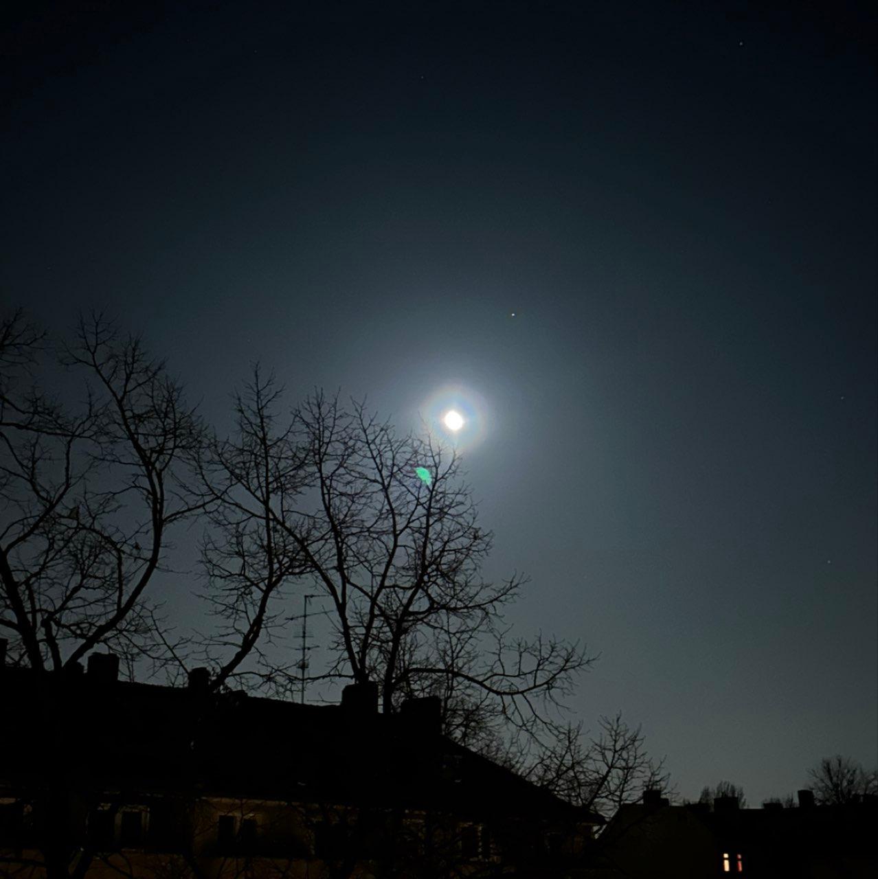 The Moon over Berlin, Germany — waning gibbous, Lunar Day 18