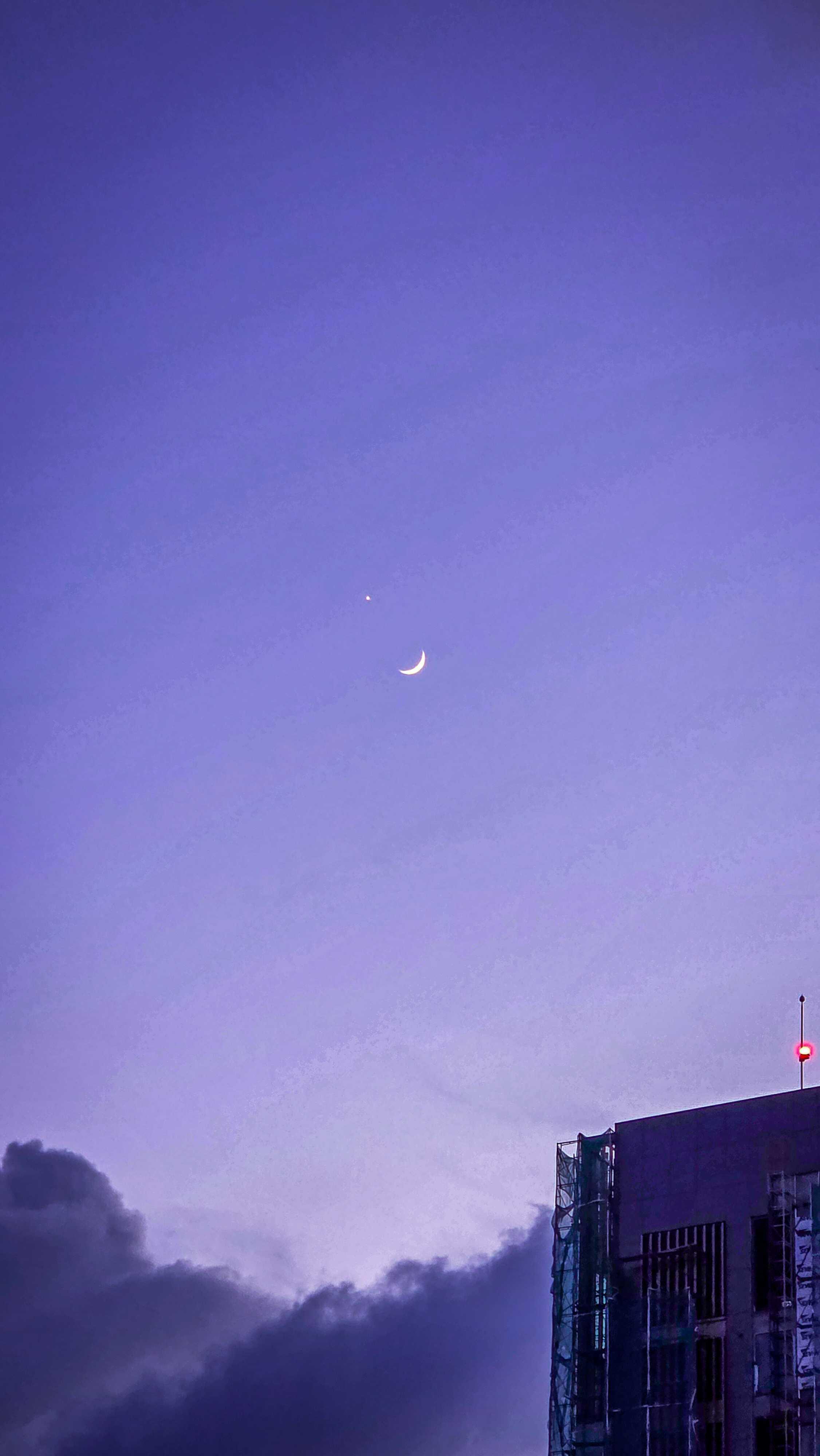 The Moon over Miri, Malaysia — waxing crescent, Lunar Day 4