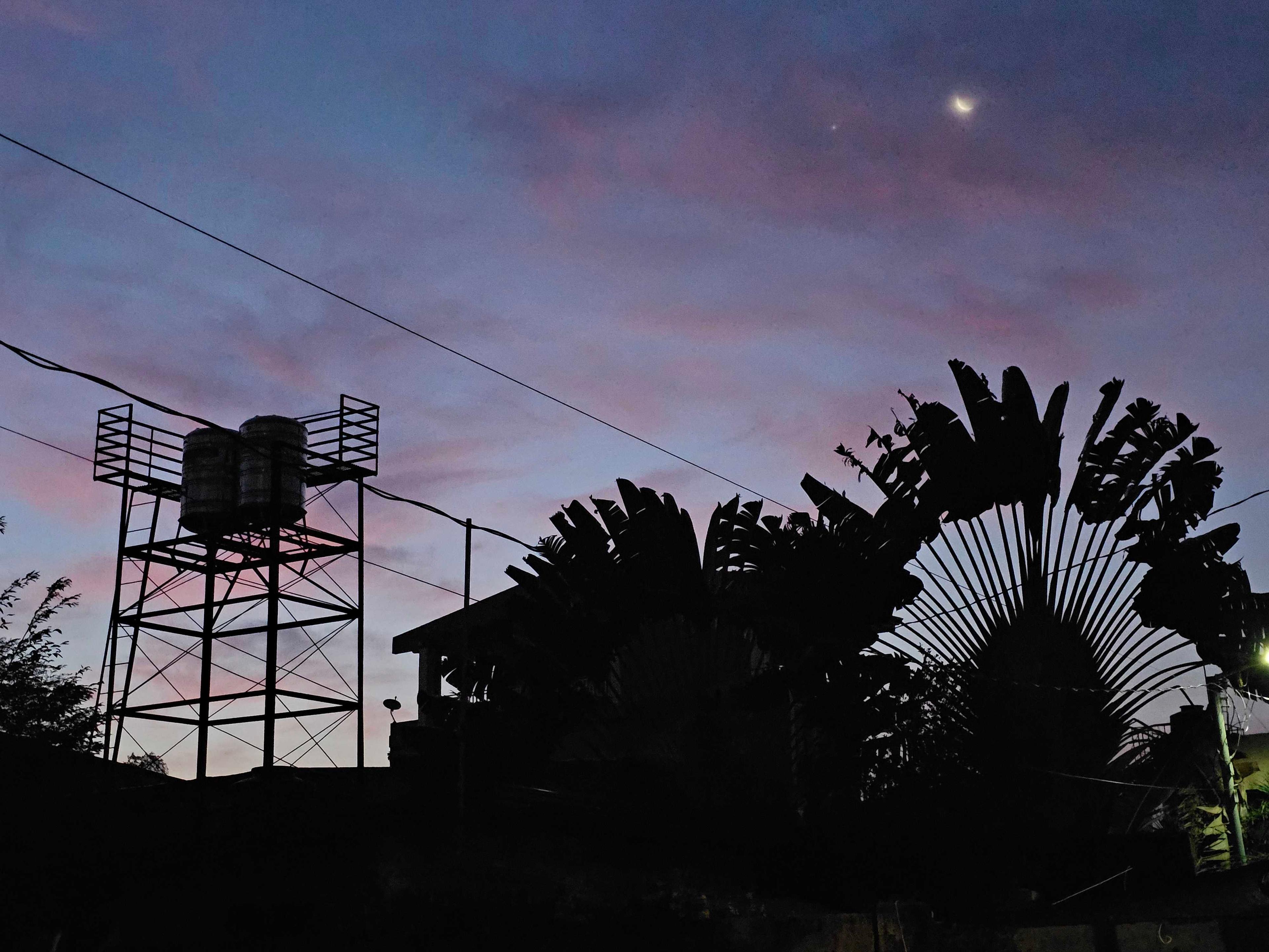The Moon over Puerto Princesa, Philippines — waning crescent, Lunar Day 26