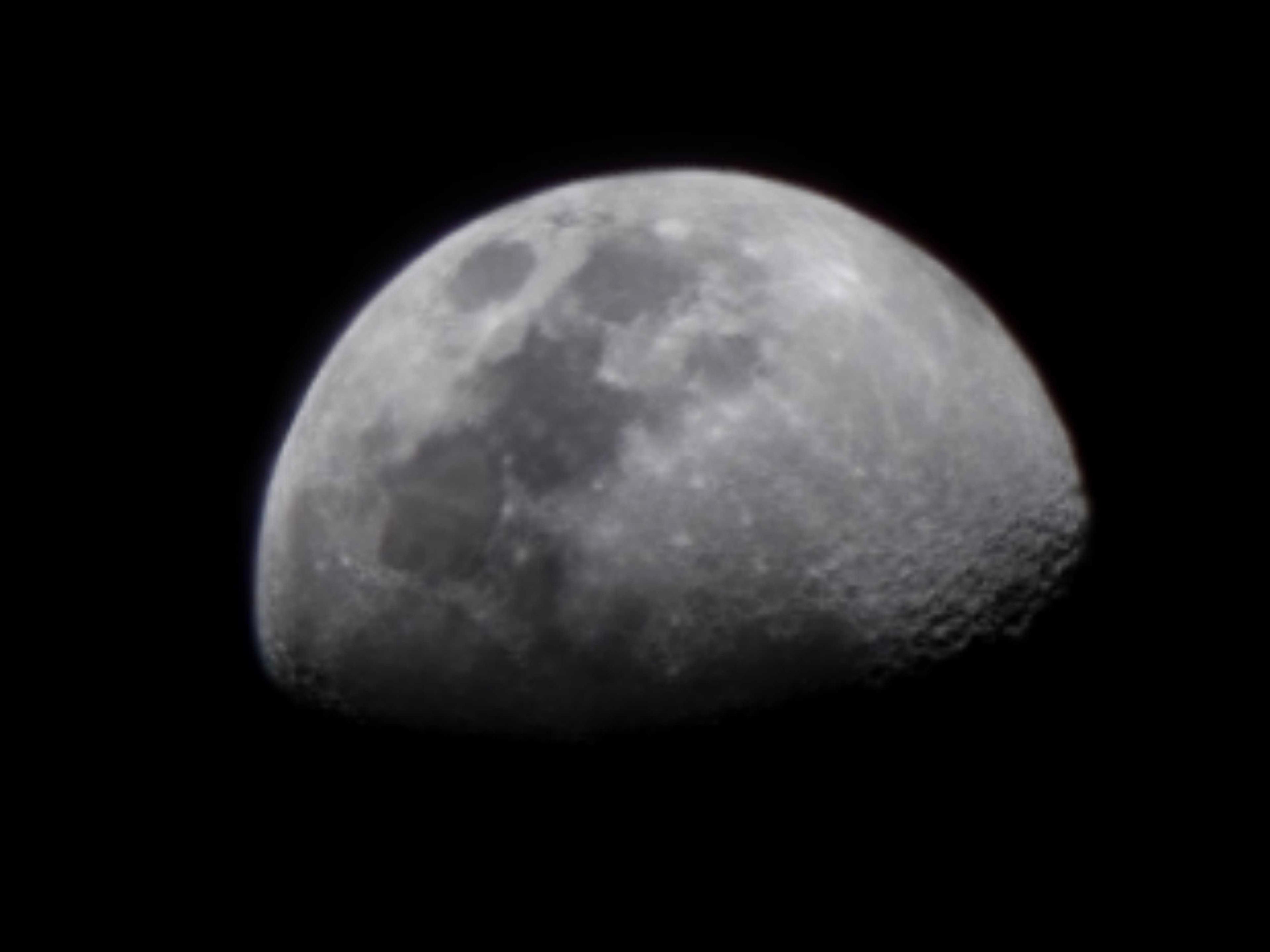 The Moon over Edmonton, Canada — first quarter, Lunar Day 10