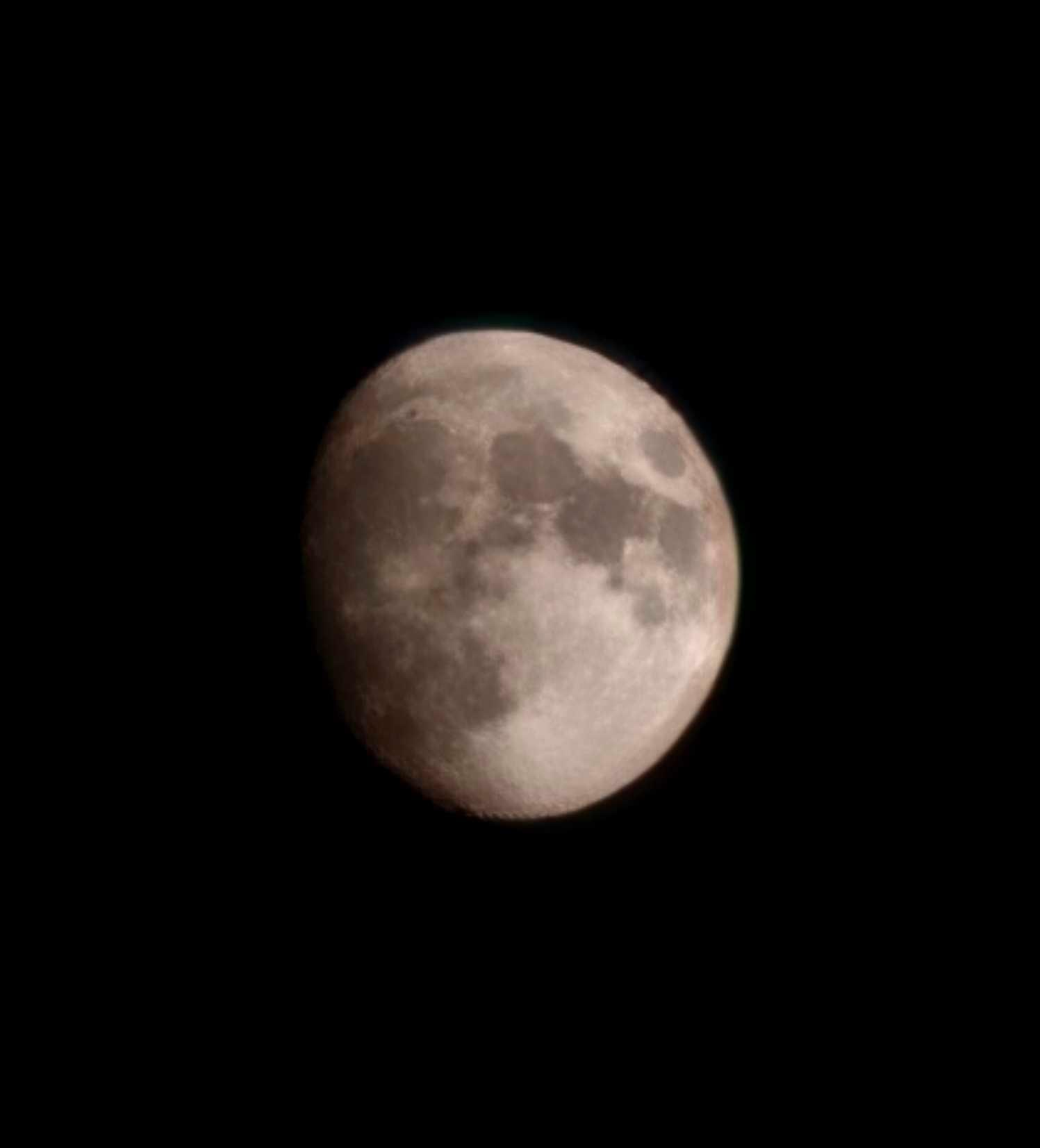 The Moon over Indianapolis, United States — waxing gibbous, Lunar Day 13