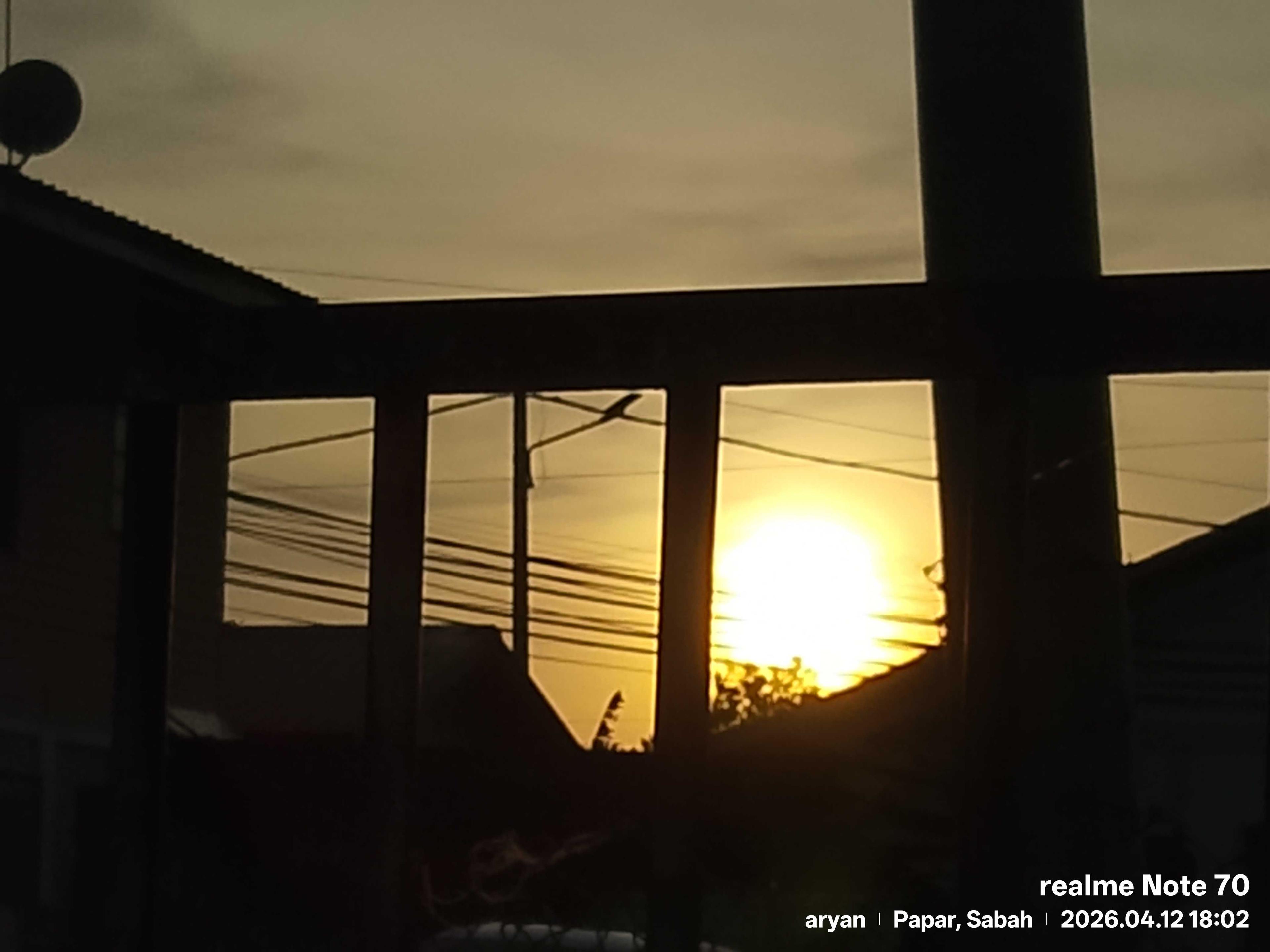 The Moon over Papar, Malaysia — waning crescent, Lunar Day 25