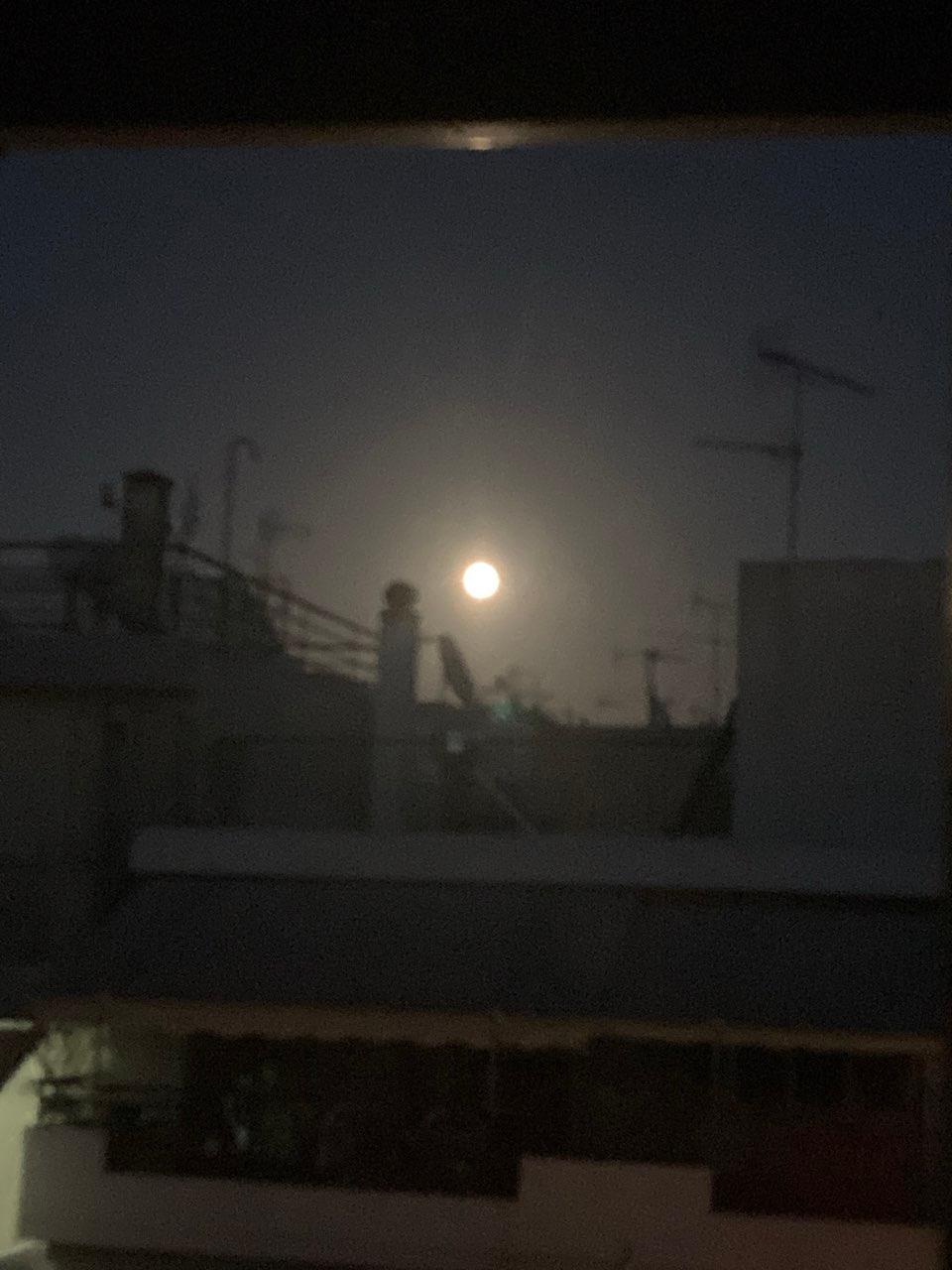 The Moon over Dublin 1, Ireland — full moon, Lunar Day 15