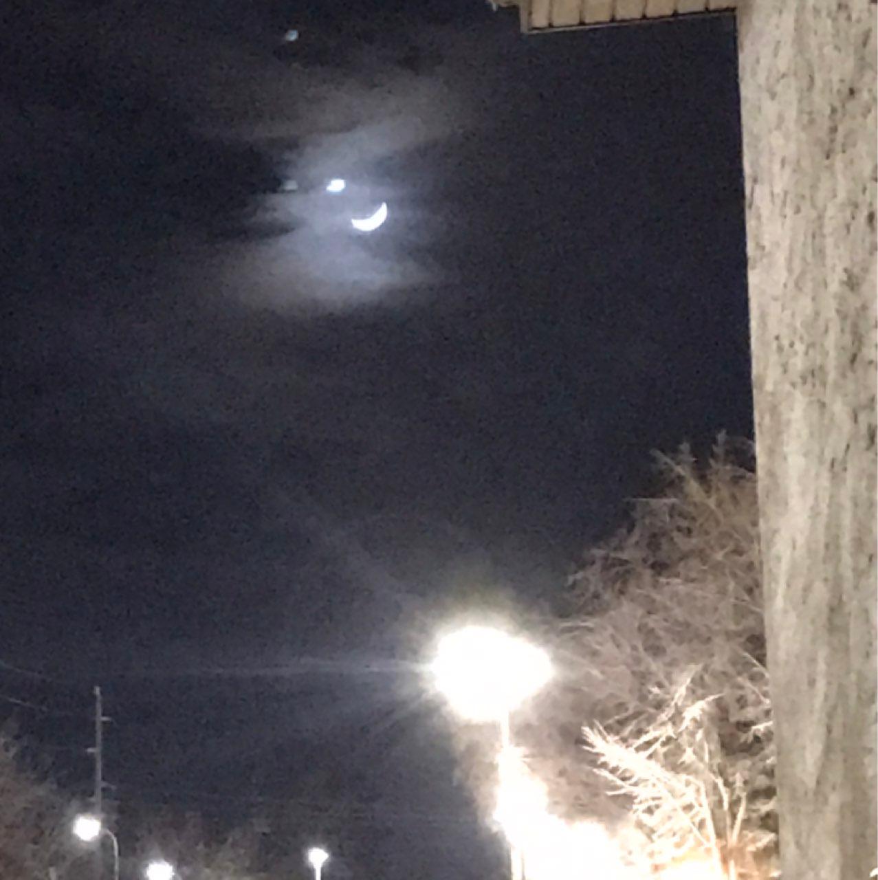 The Moon over Calgary, Canada — first quarter, Lunar Day 7