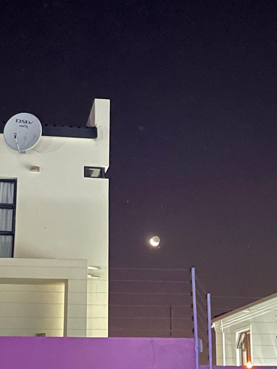 The Moon over Bellville, South Africa — first quarter, Lunar Day 6