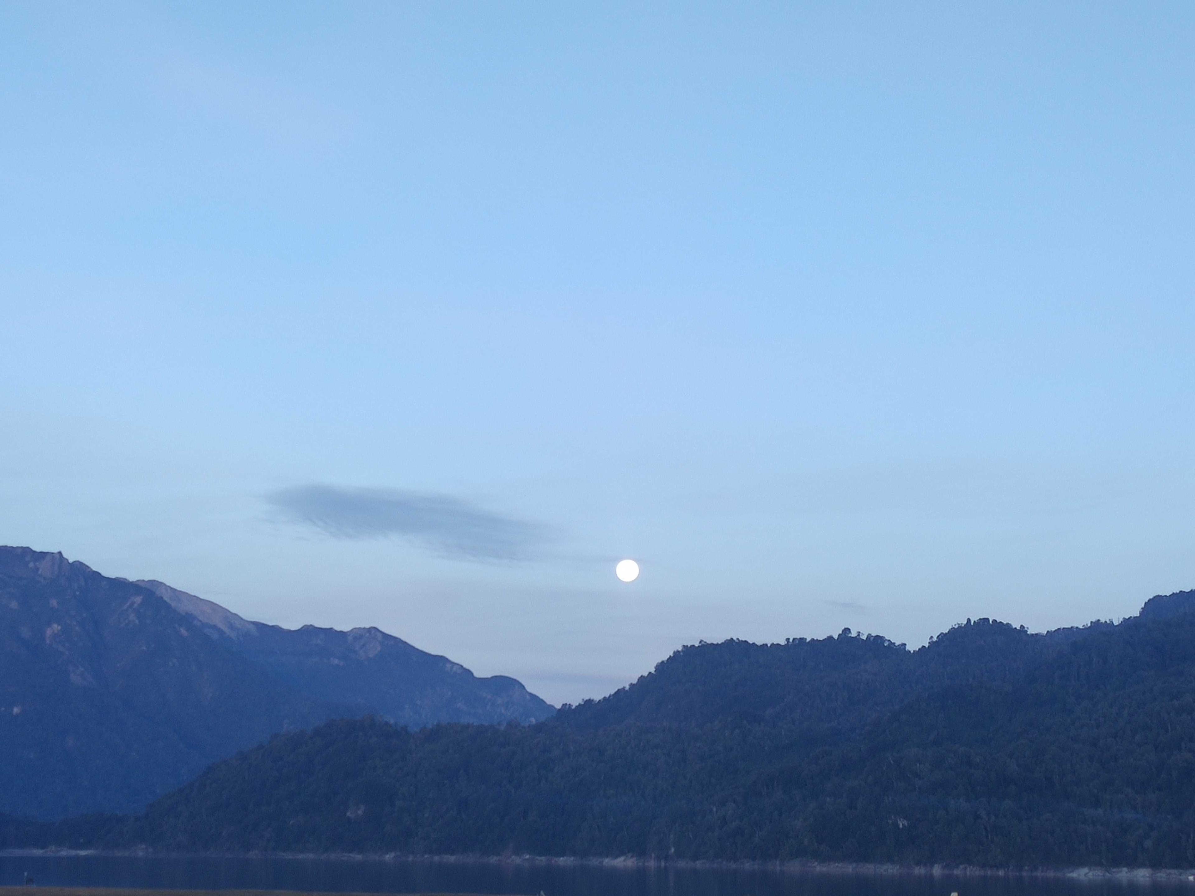 The Moon over Puerto Varas, Chile — full moon, Lunar Day 15