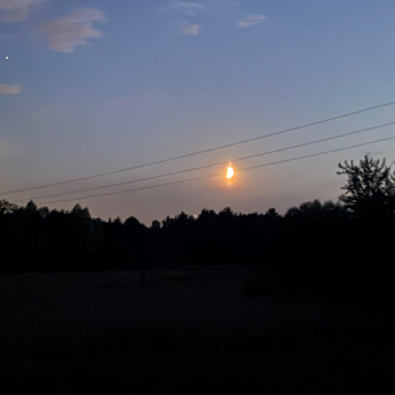 The Moon over Poraj, Poland — first quarter, Lunar Day 7