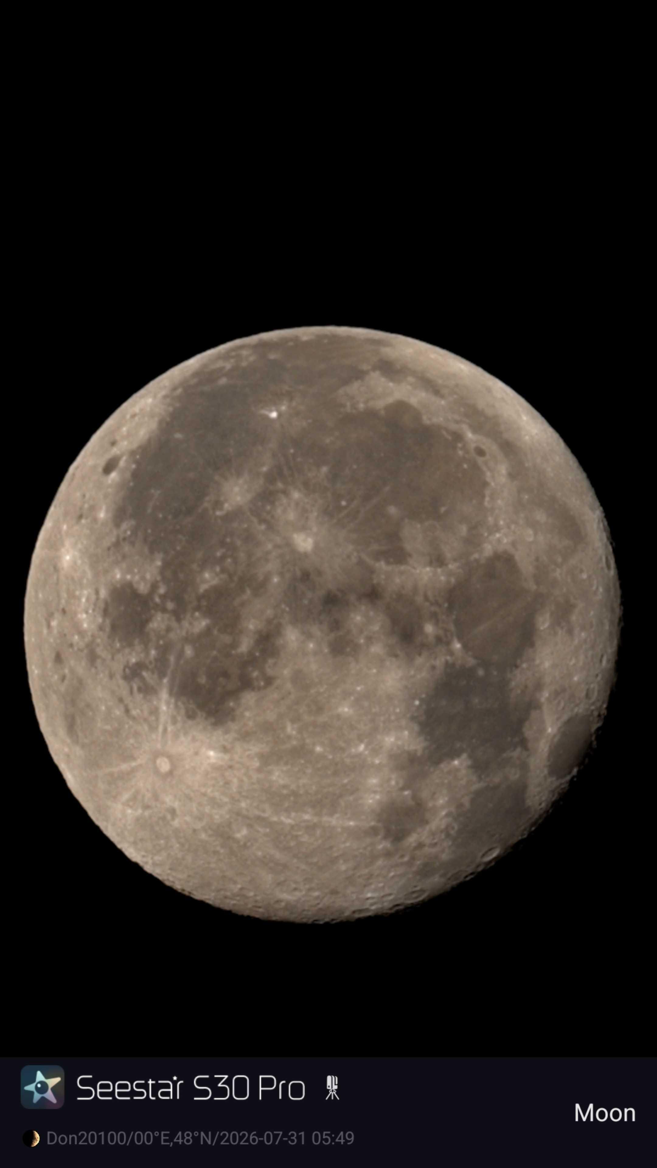 The Moon over Fyé, France — full moon, Lunar Day 17