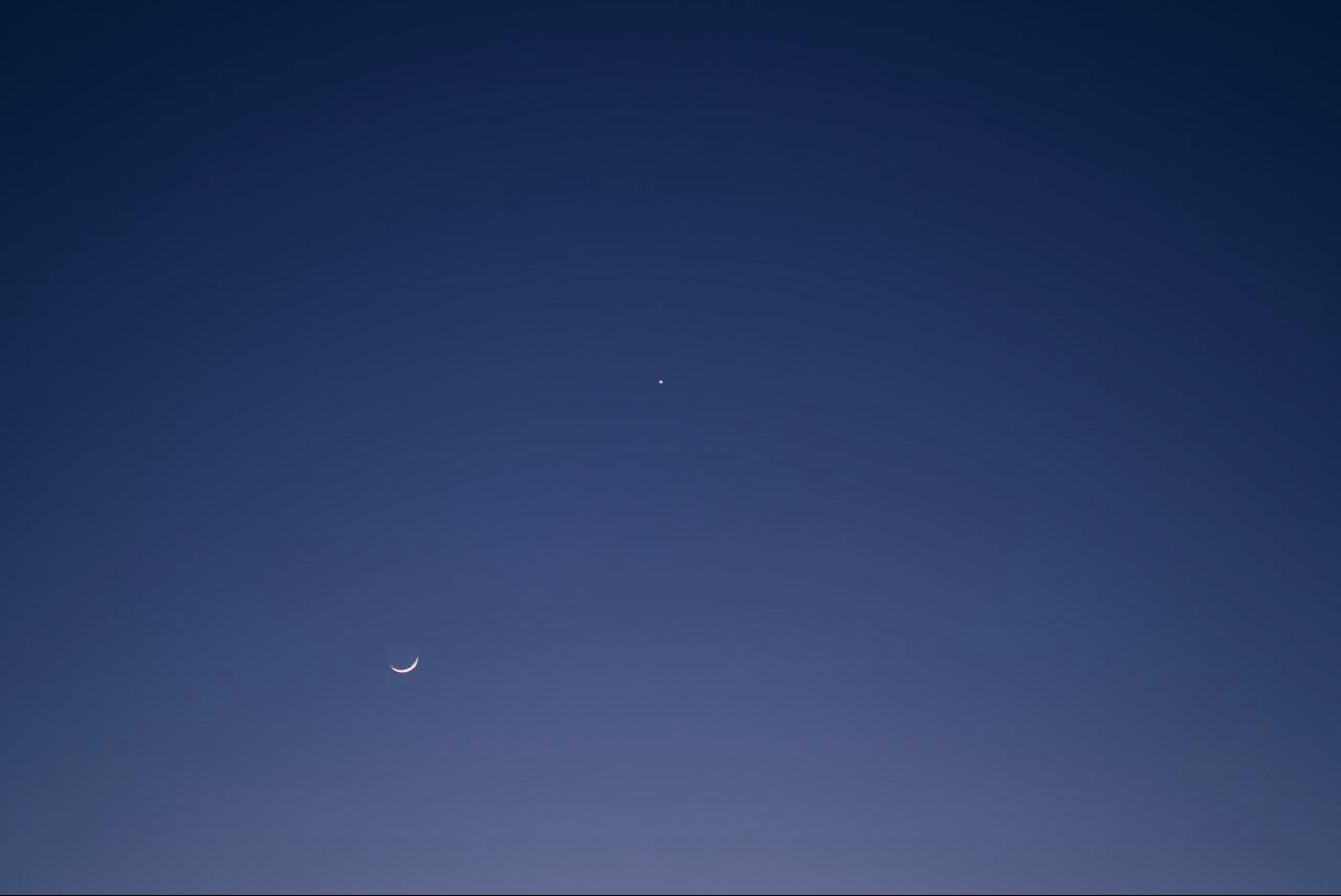The Moon over Markham, Canada — waxing crescent, Lunar Day 3