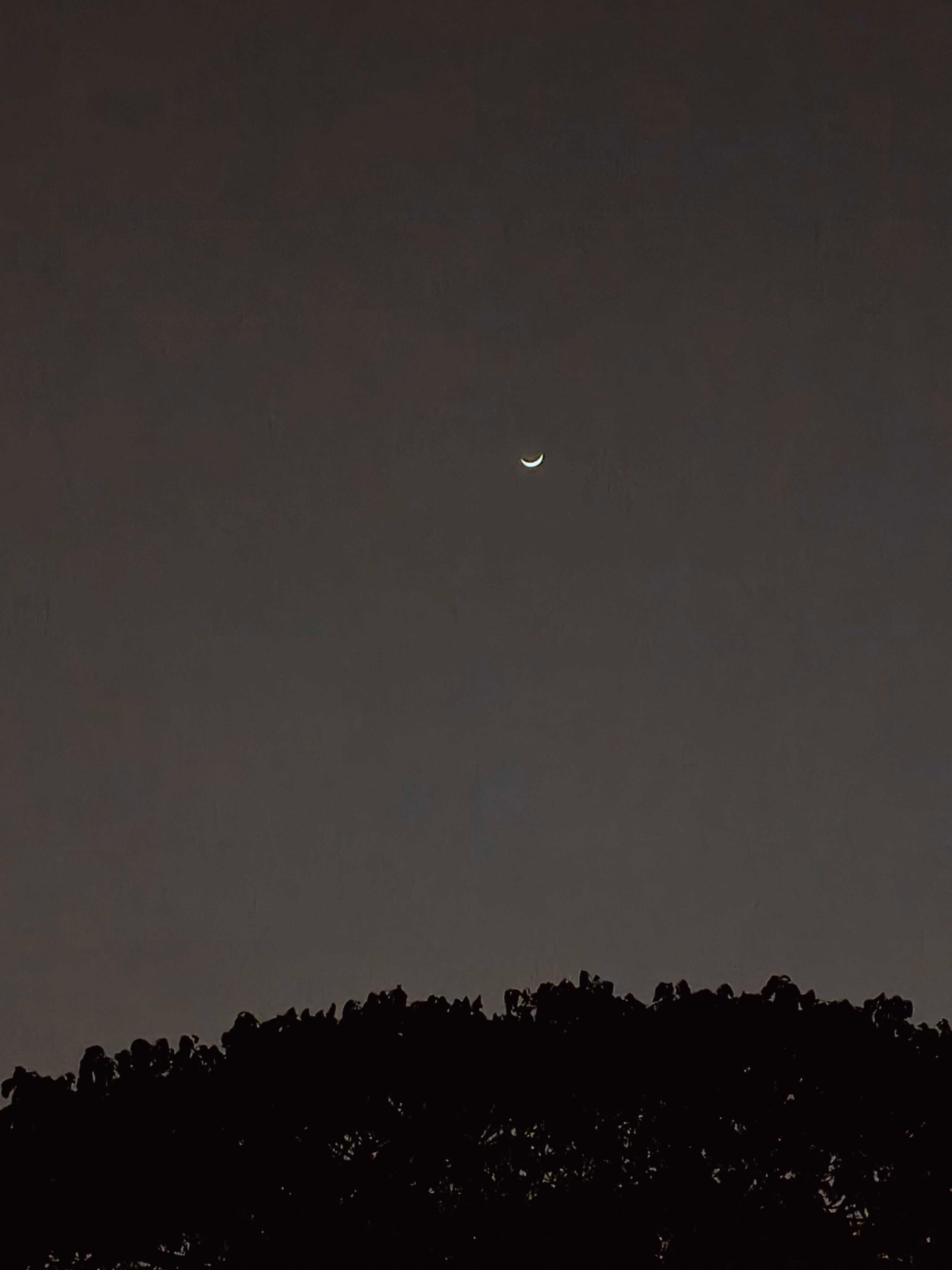 The Moon over Puducherry, India — waxing crescent, Lunar Day 4