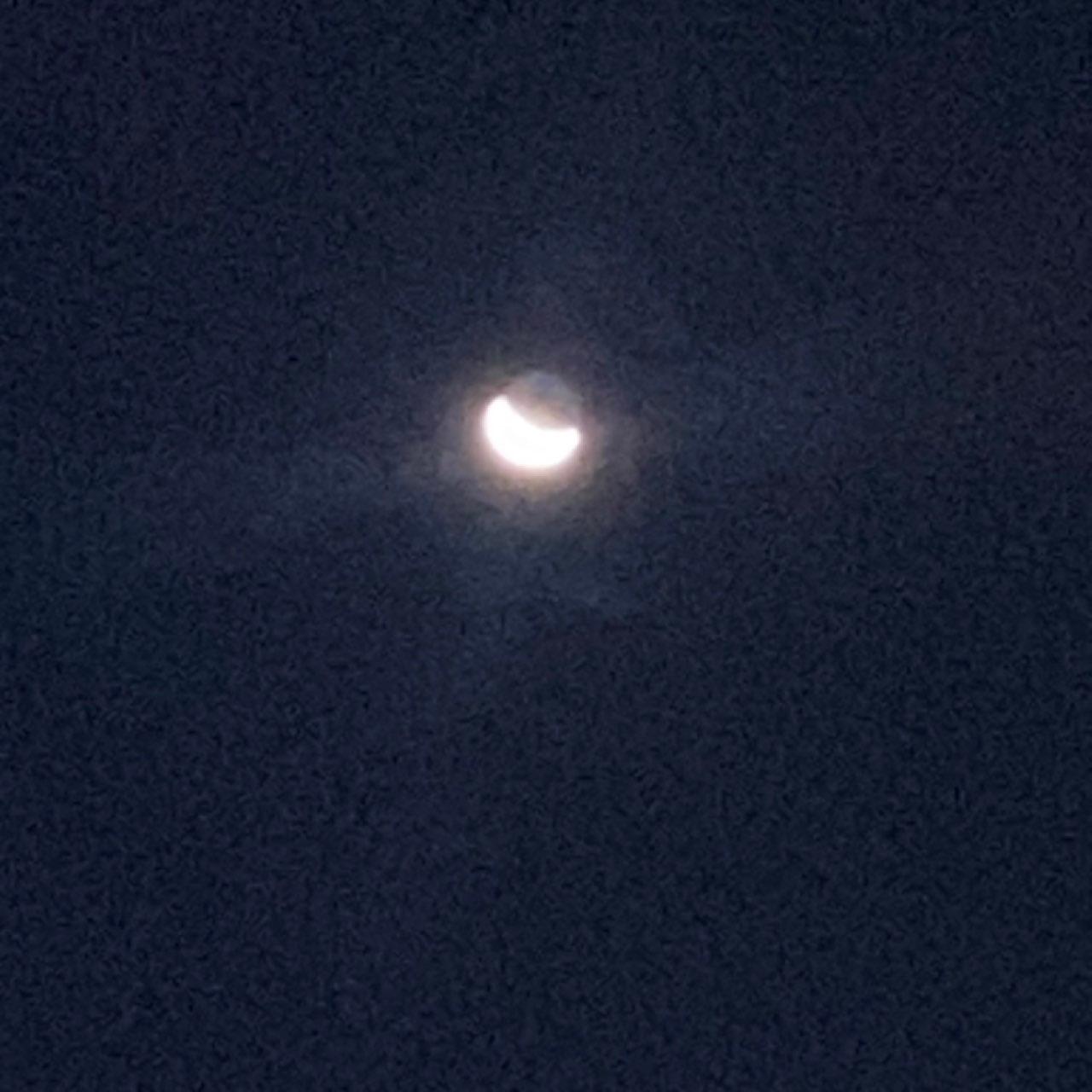 The Moon over Carepa, Colombia — waxing crescent, Lunar Day 5