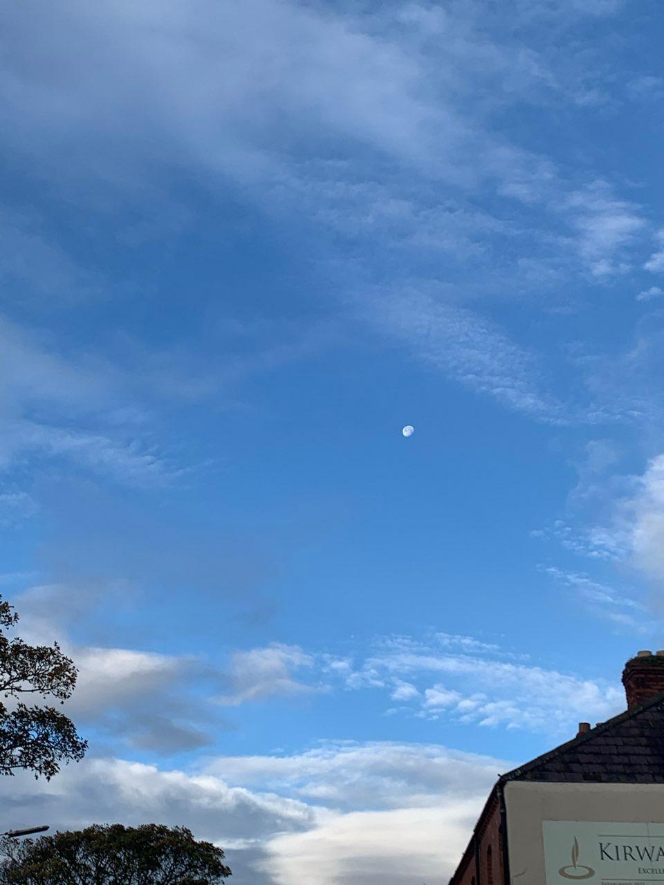 The Moon over Dublin 3, Ireland — waning gibbous, Lunar Day 18