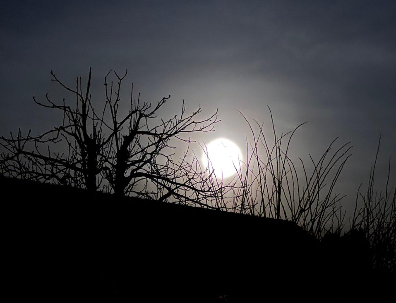 The Moon over Einsiedeln, Schweiz — full moon, Lunar Day 16