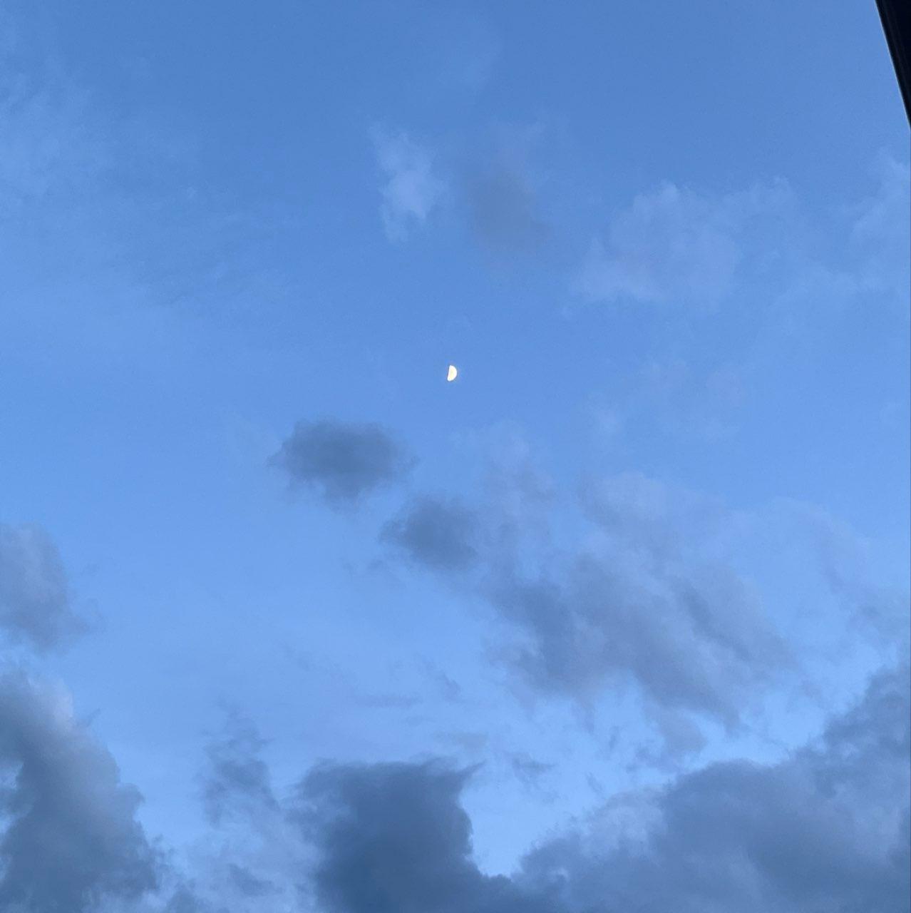 The Moon over Shenandoah, United States — first quarter, Lunar Day 9