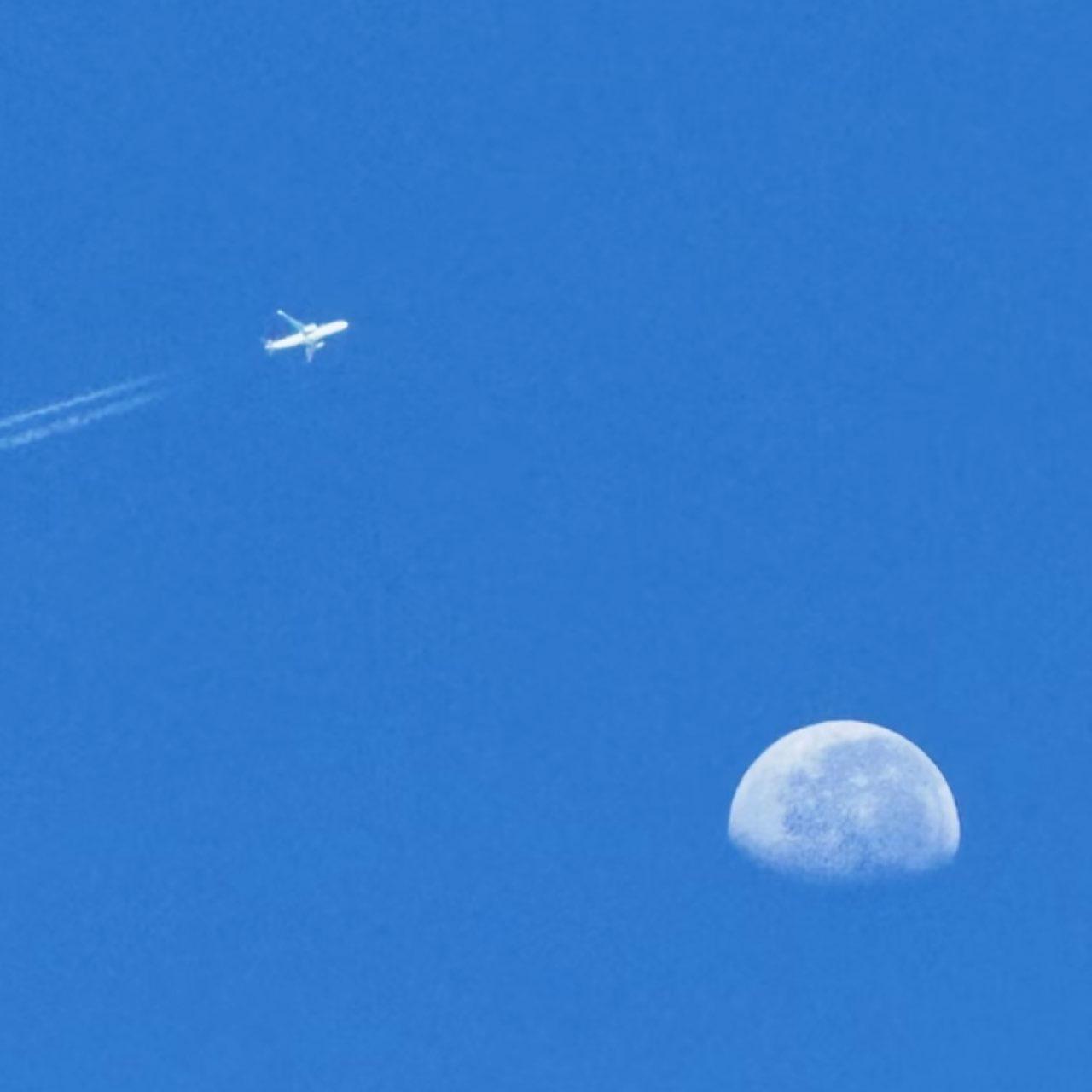 The Moon over Batumi, Georgia — first quarter, Lunar Day 6