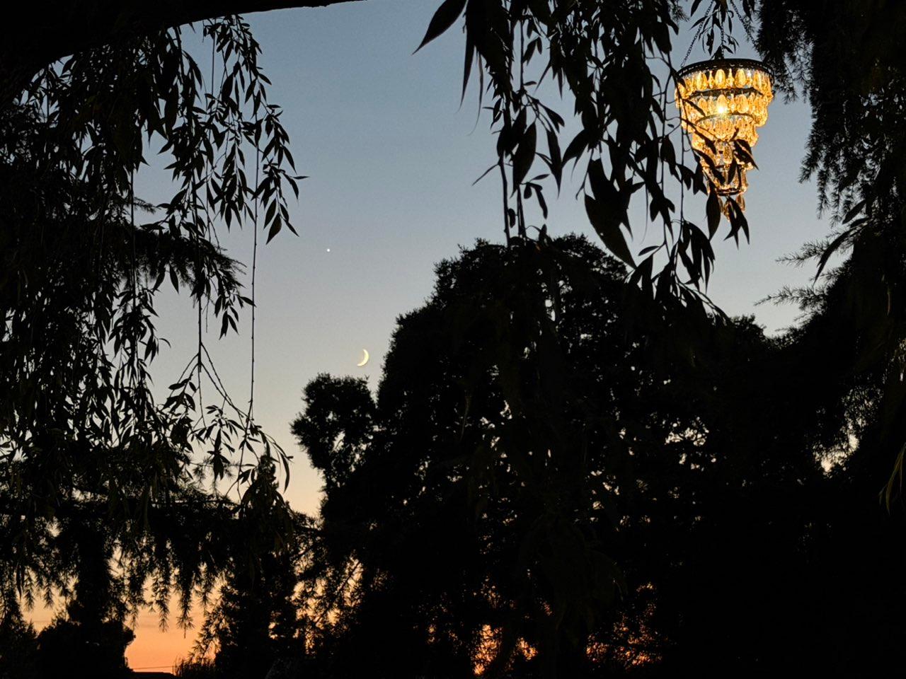 The Moon over Lodi, United States — waxing crescent, Lunar Day 4
