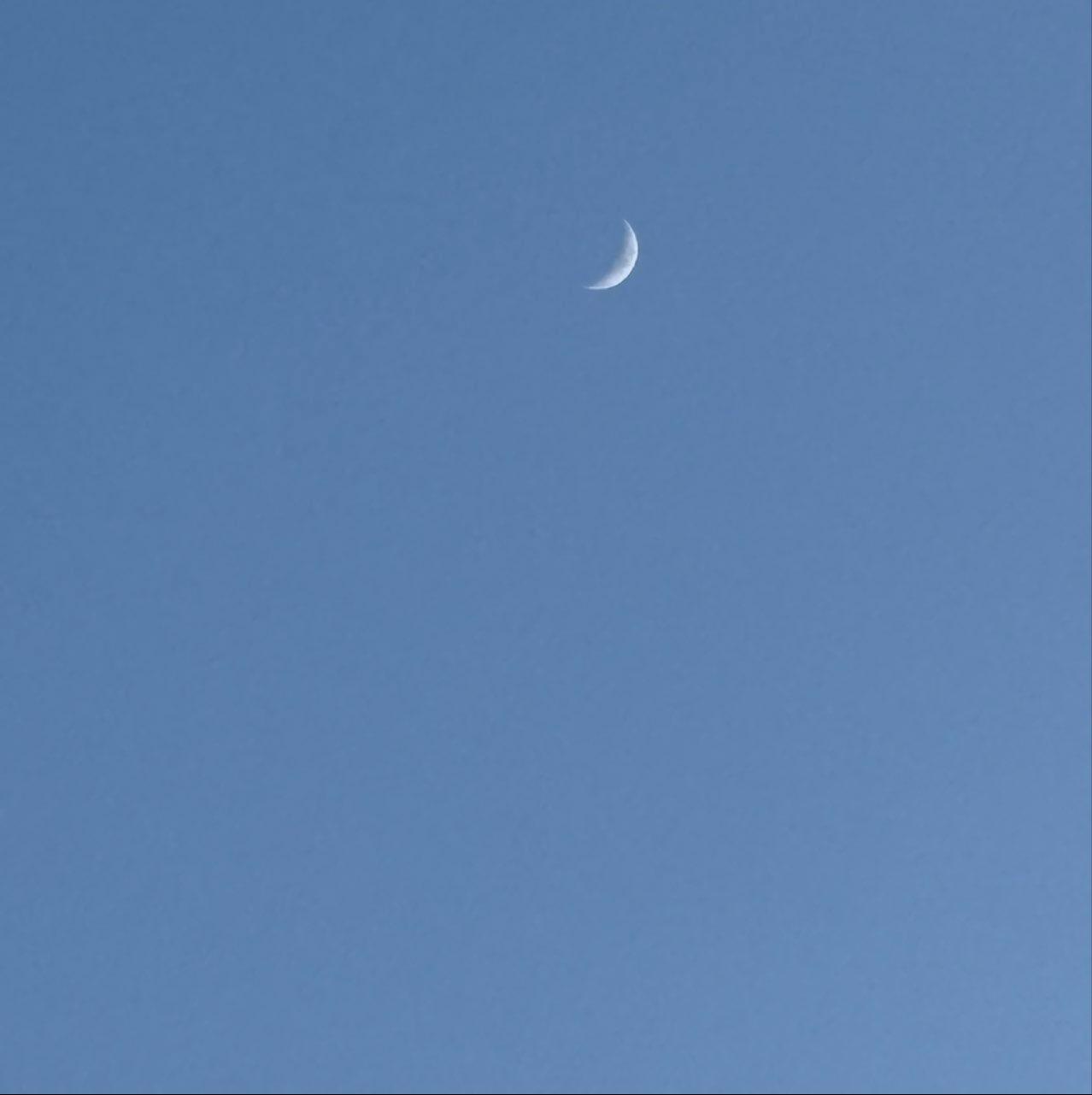 The Moon over Weybridge, United Kingdom — waxing crescent, Lunar Day 5