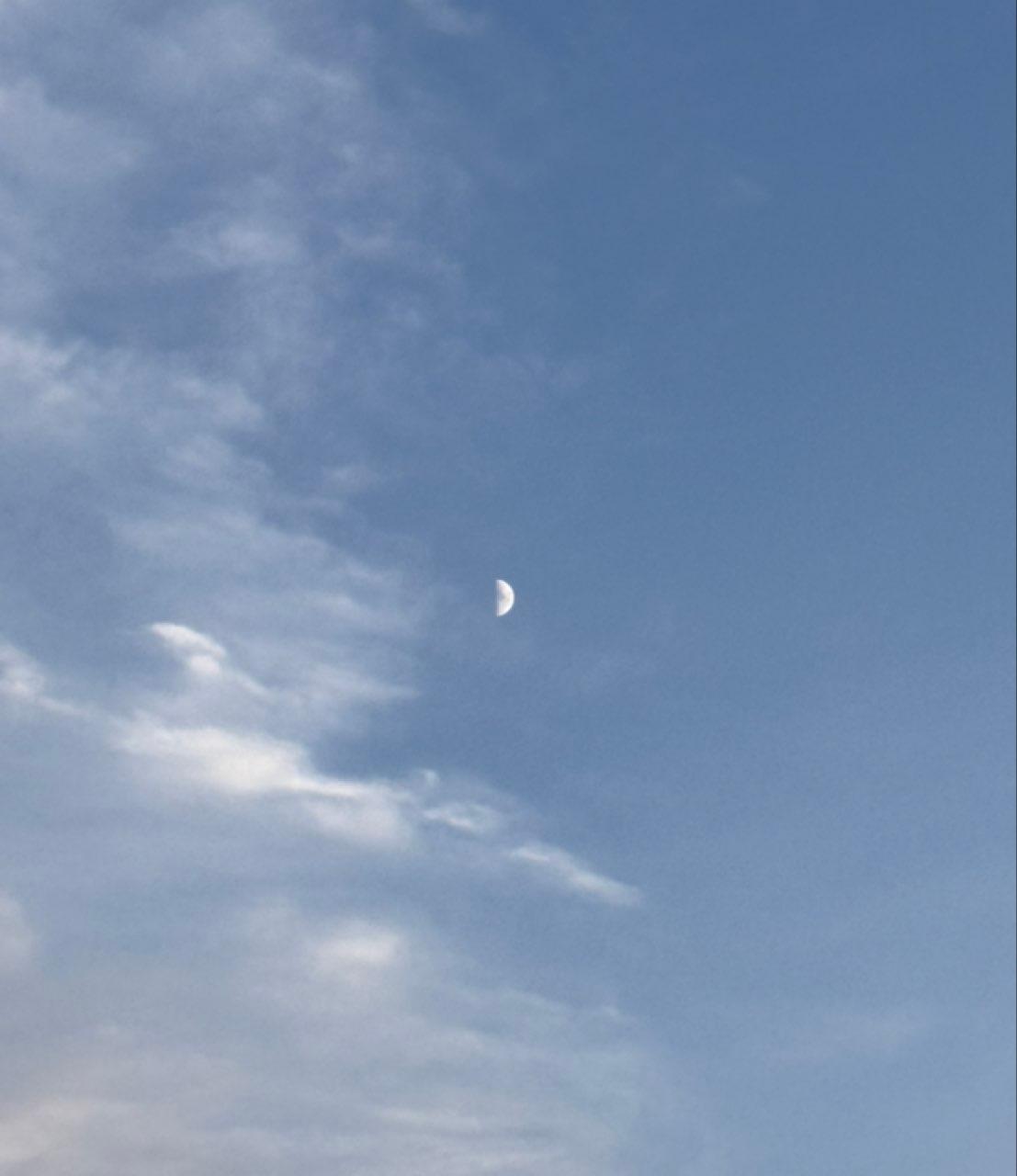 The Moon over Boston, United States — first quarter, Lunar Day 8