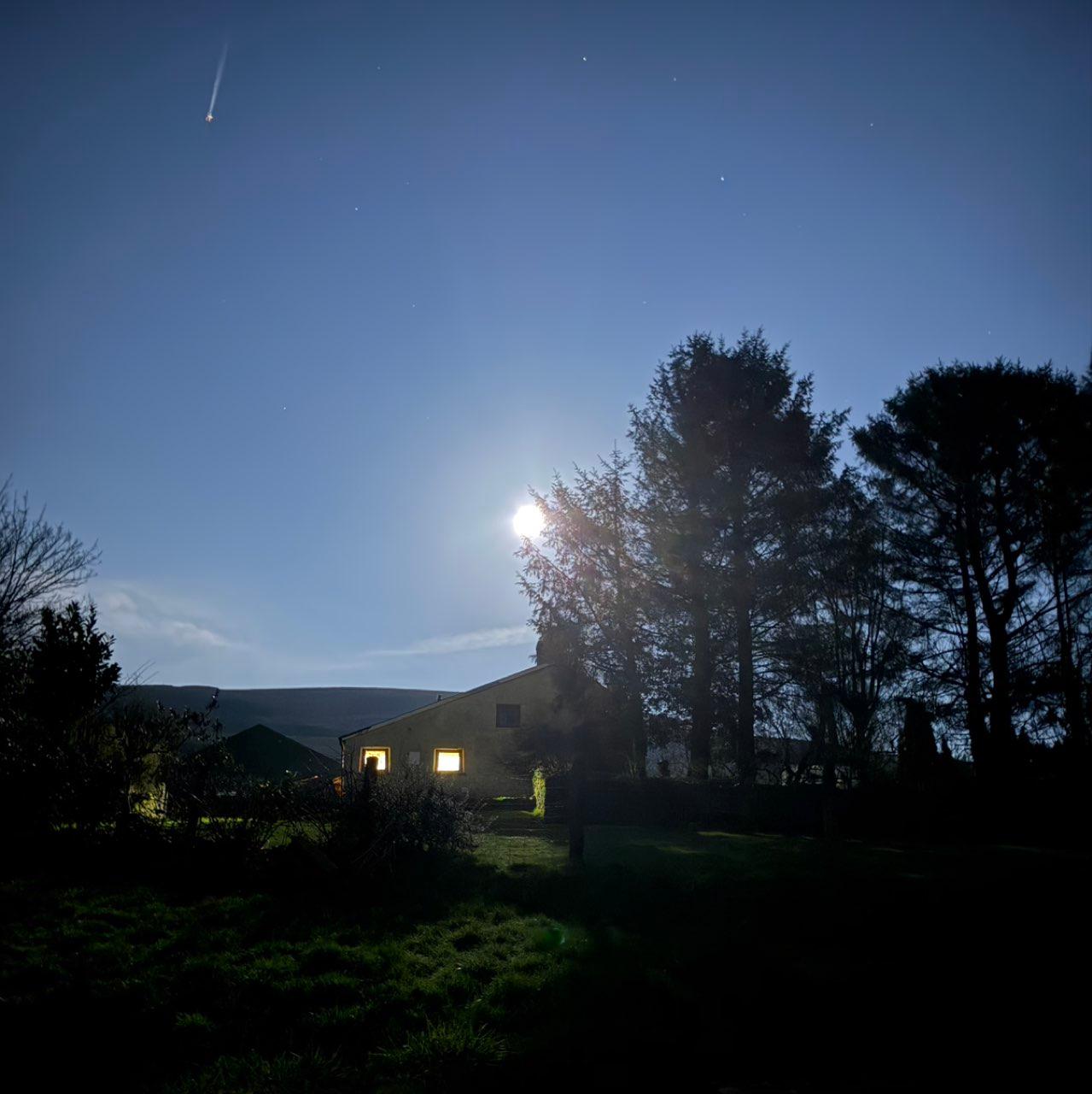 The Moon over Bridgend, United Kingdom — full moon, Lunar Day 15