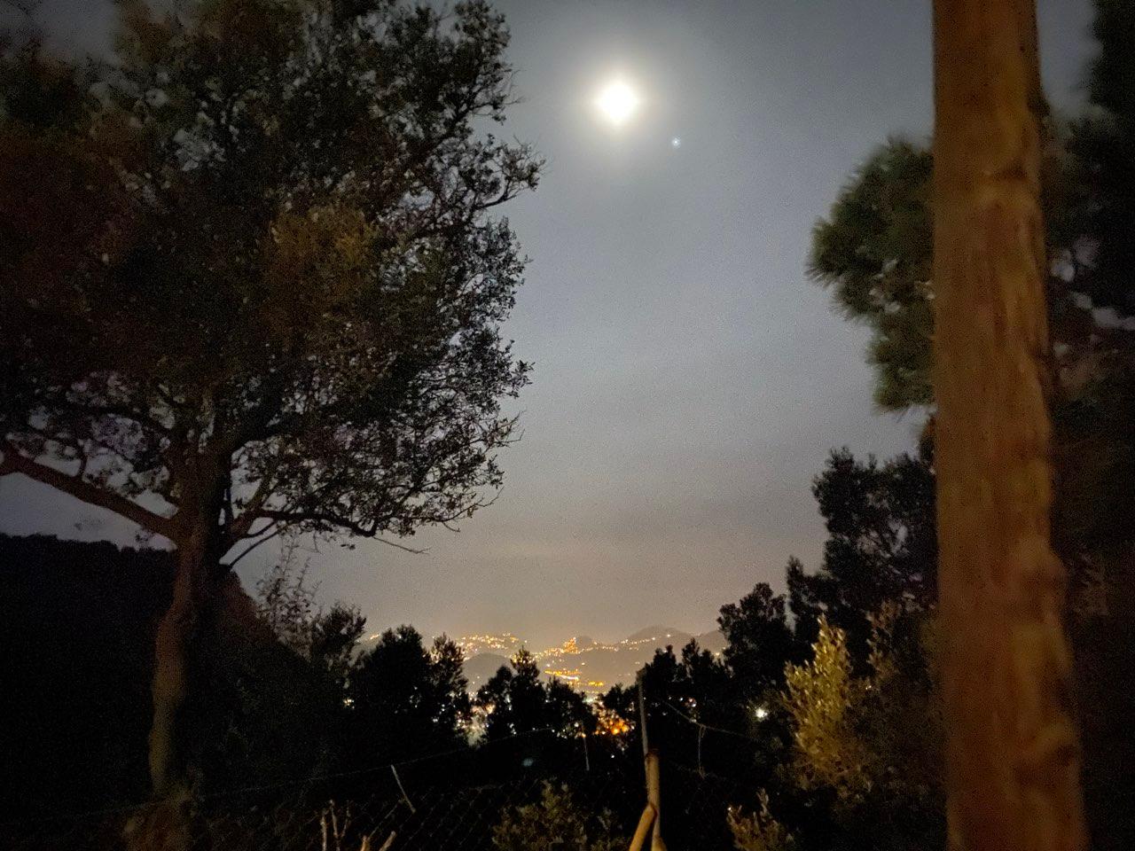 The Moon over Andratx, España — first quarter, Lunar Day 7