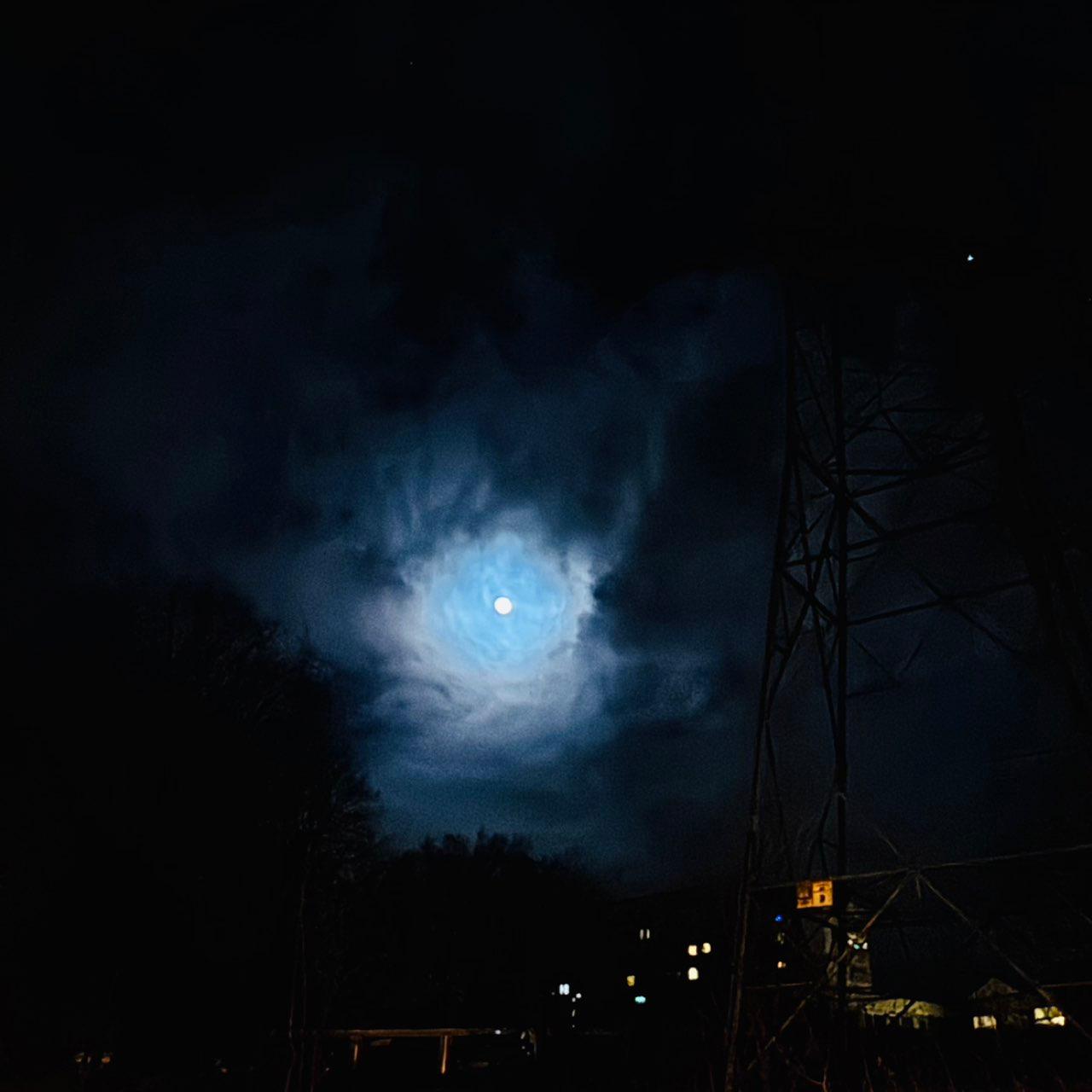 The Moon over Passau, Deutschland — full moon, Lunar Day 14