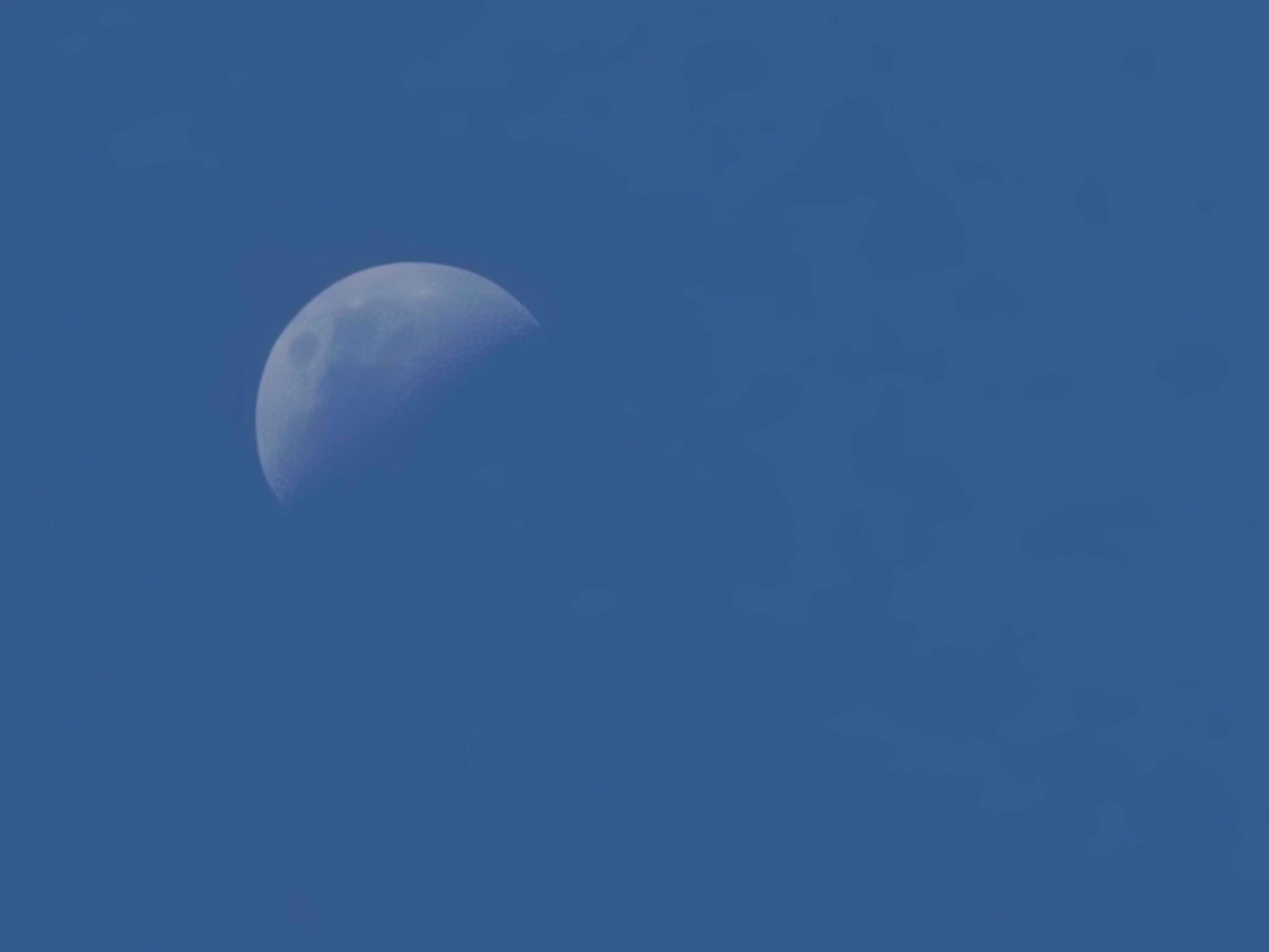 The Moon over Cambois, United Kingdom — first quarter, Lunar Day 7