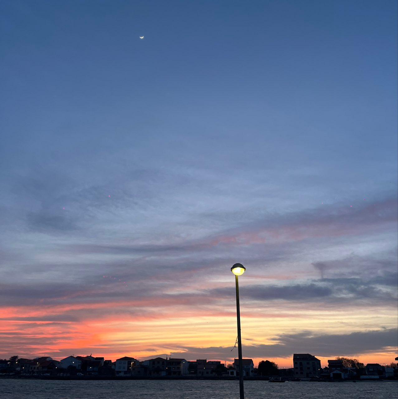 The Moon over A Coruña, España — first quarter, Lunar Day 8