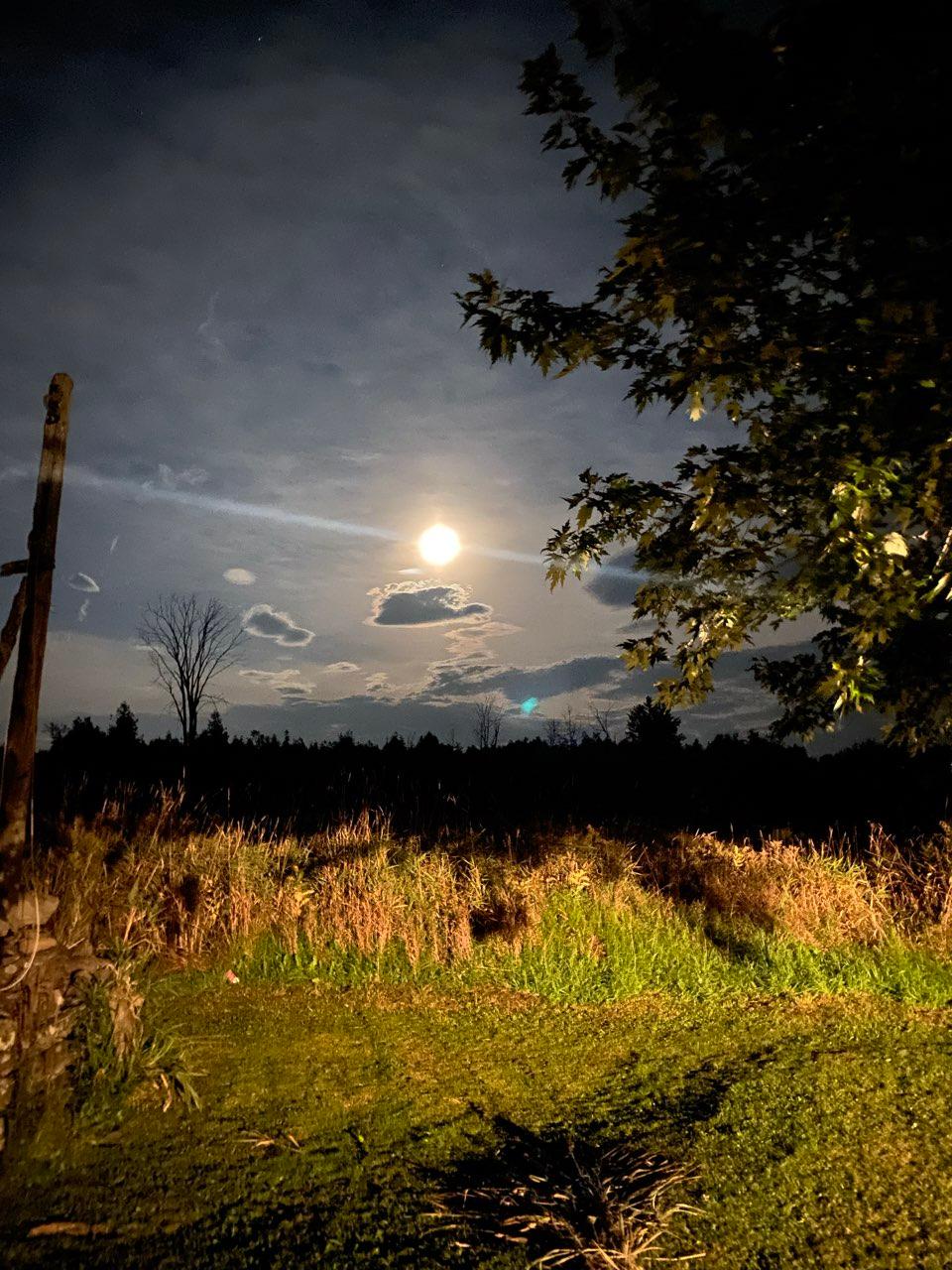 The Moon over Montague, Canada — full moon, Lunar Day 16
