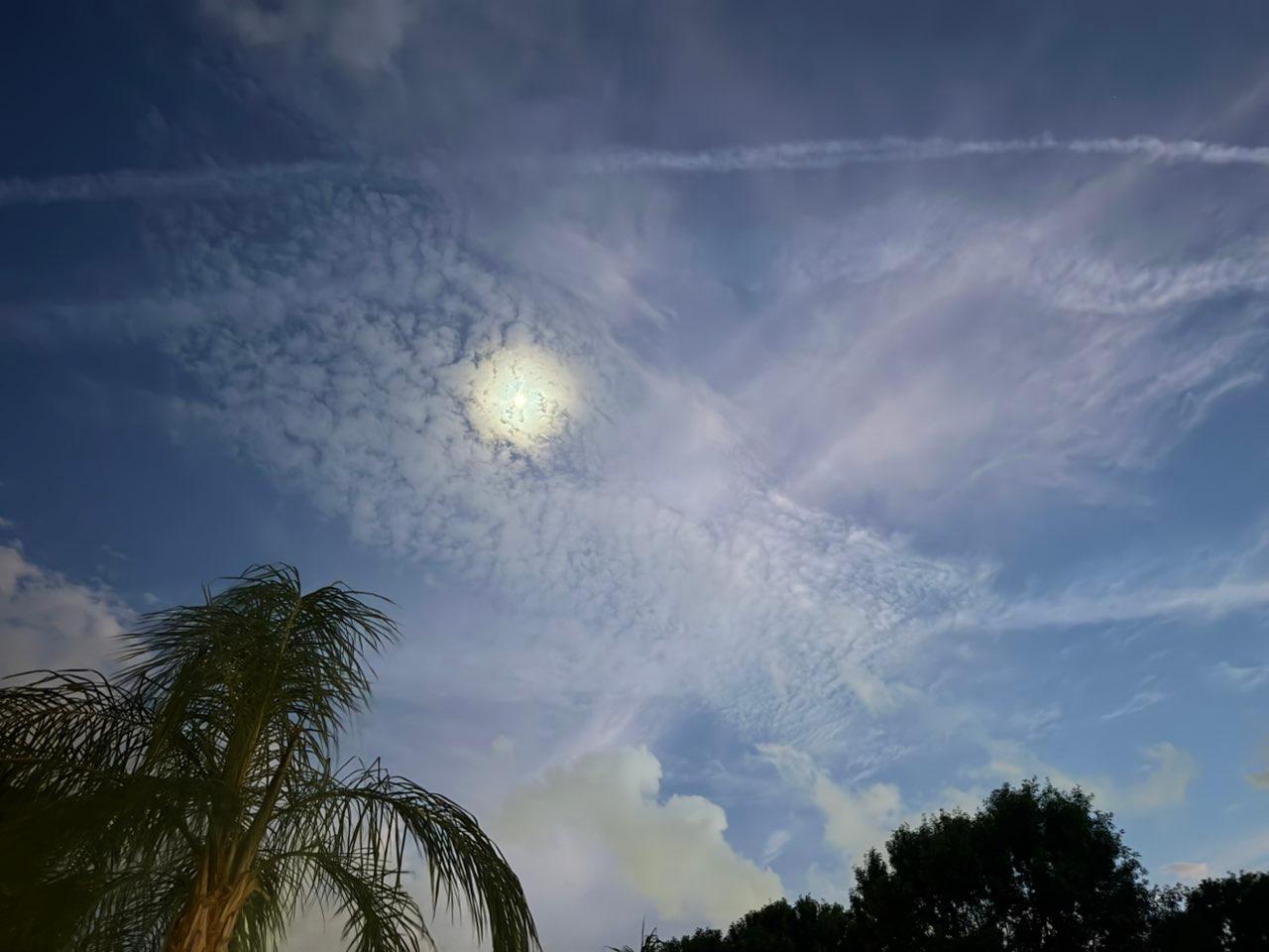 The Moon over New Orleans, United States — first quarter, Lunar Day 9
