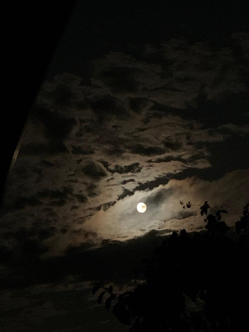 The Moon over Beclean, Romania — full moon, Lunar Day 15