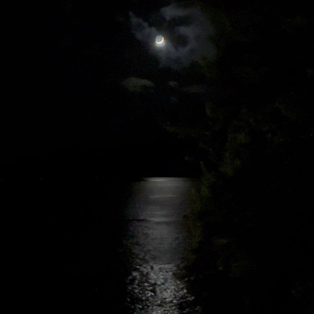 The Moon over Sunshine Coast, Canada — waxing crescent, Lunar Day 4
