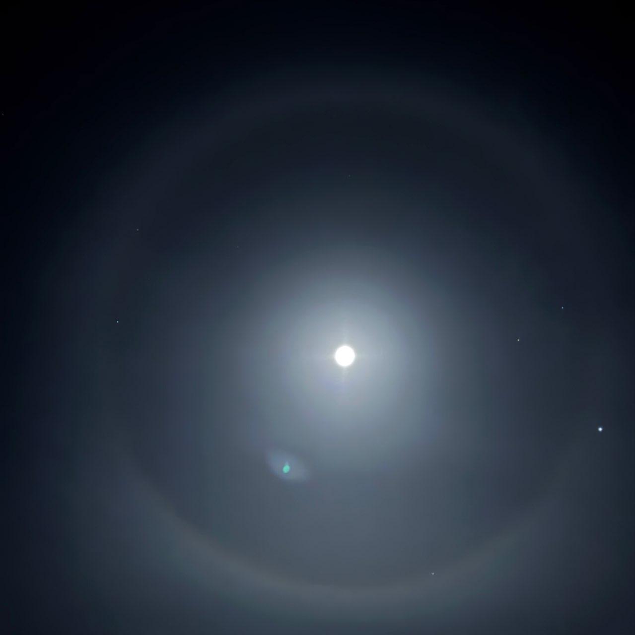 The Moon over St Austell, United Kingdom — waxing gibbous, Lunar Day 12