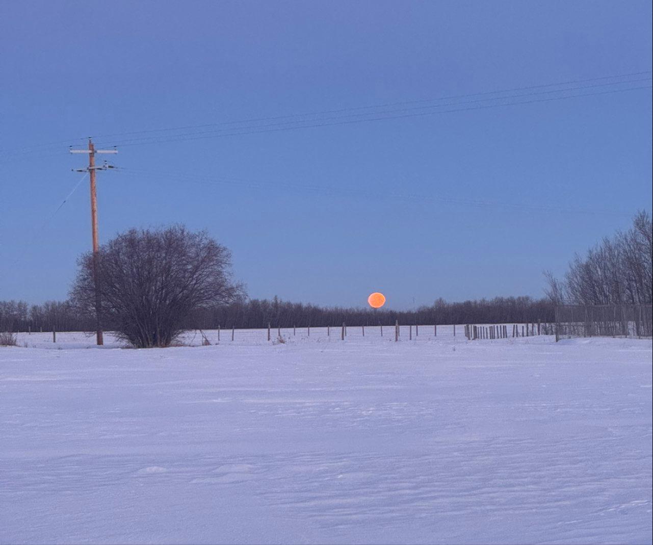 The Moon over Sturgeon County, Canada — waxing gibbous, Lunar Day 13