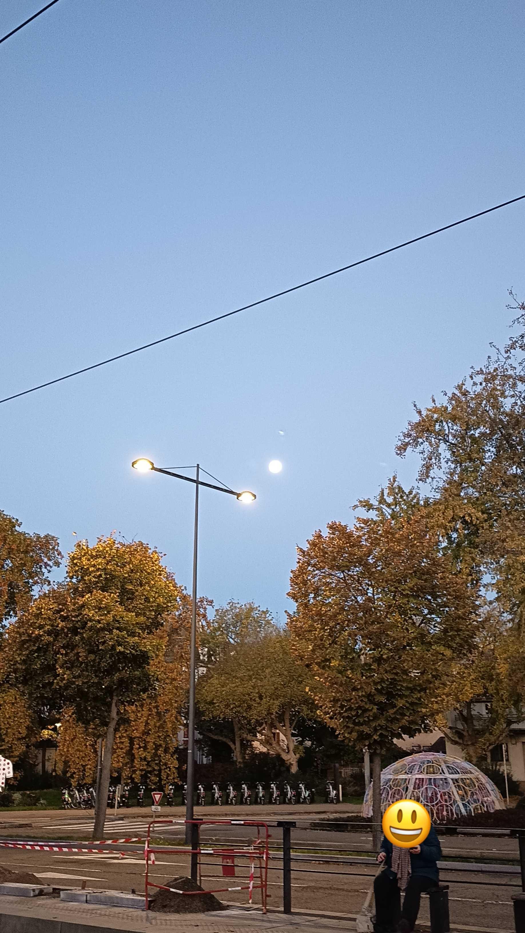 The Moon over Mulhouse, France — full moon, Lunar Day 17