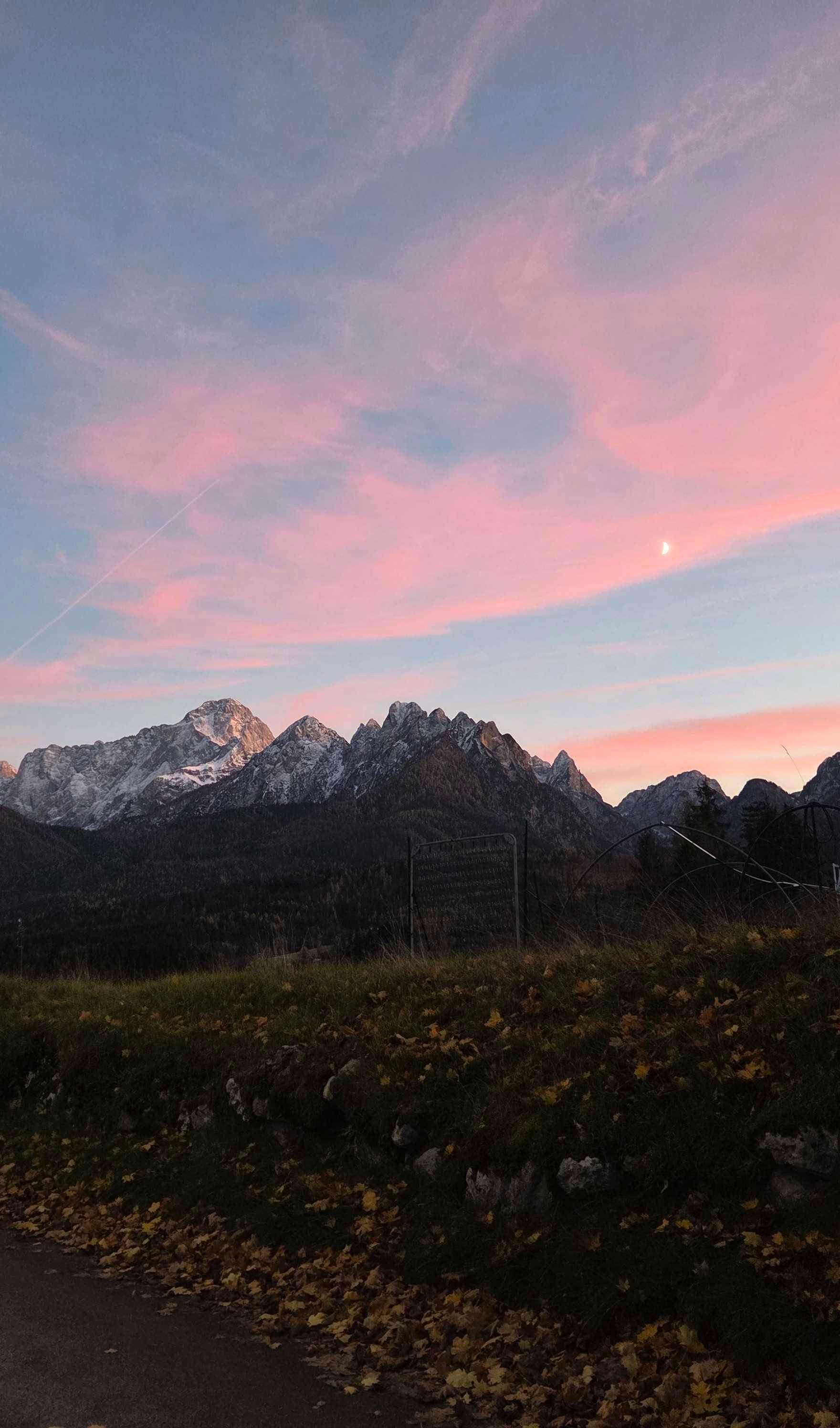 The Moon over Tarvisio, Italia — first quarter, Lunar Day 9
