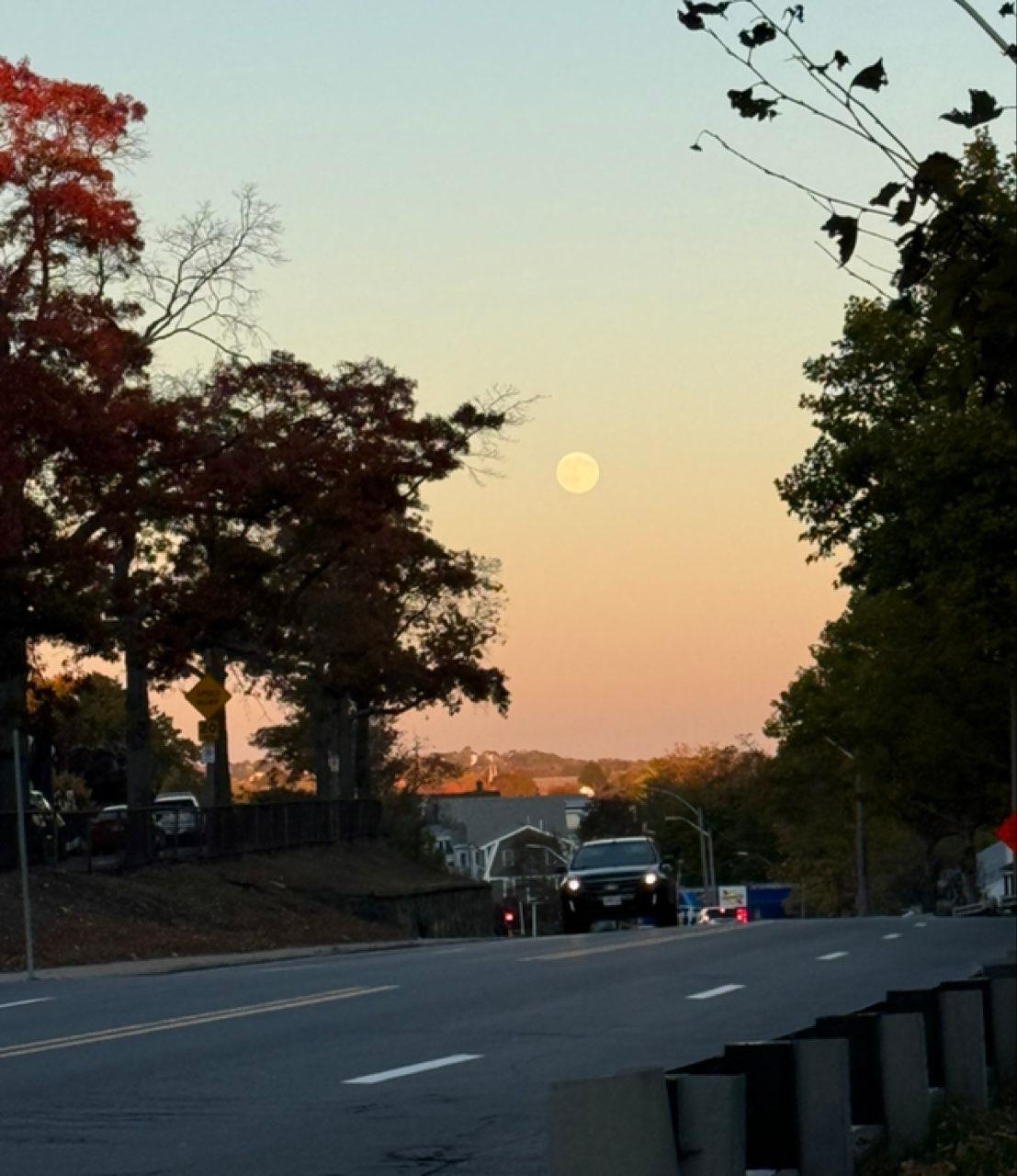 The Moon over Boston, United States — full moon, Lunar Day 16
