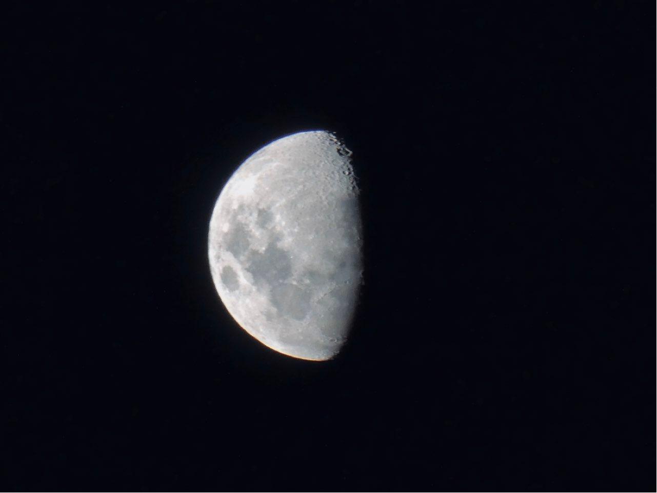 The Moon over Adelaide, Australia — first quarter, Lunar Day 10